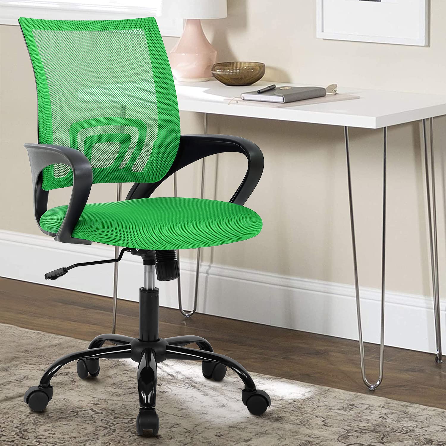 Offic Chair Desk Chair with Adjustable Height Ergonomic Computer Chair with Lumbar Support Mesh Mid Back Home Offcie
