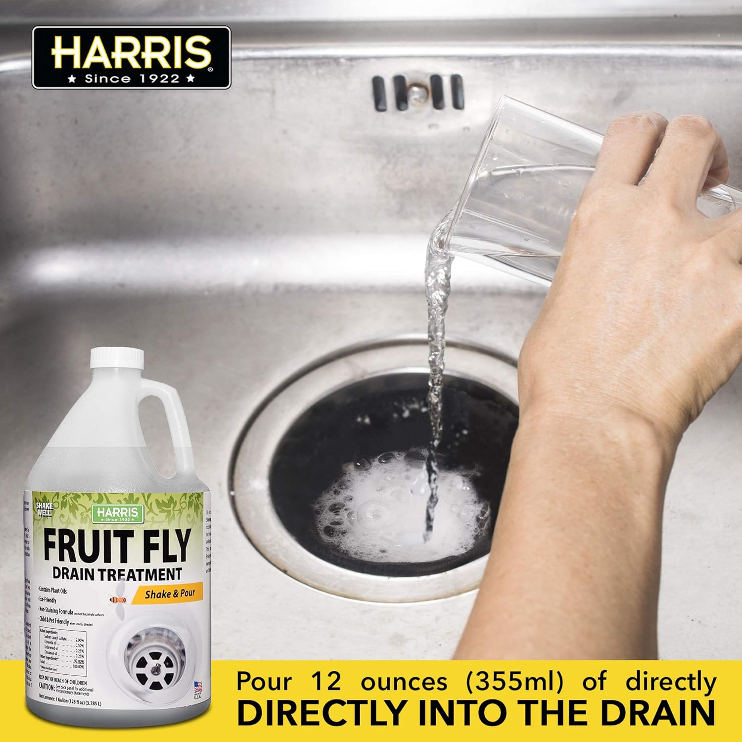 Buy Harris Fruit Fly Drain Treatment Gel, Drain and Fruit Fly Killer for Indoor, 128oz Online at