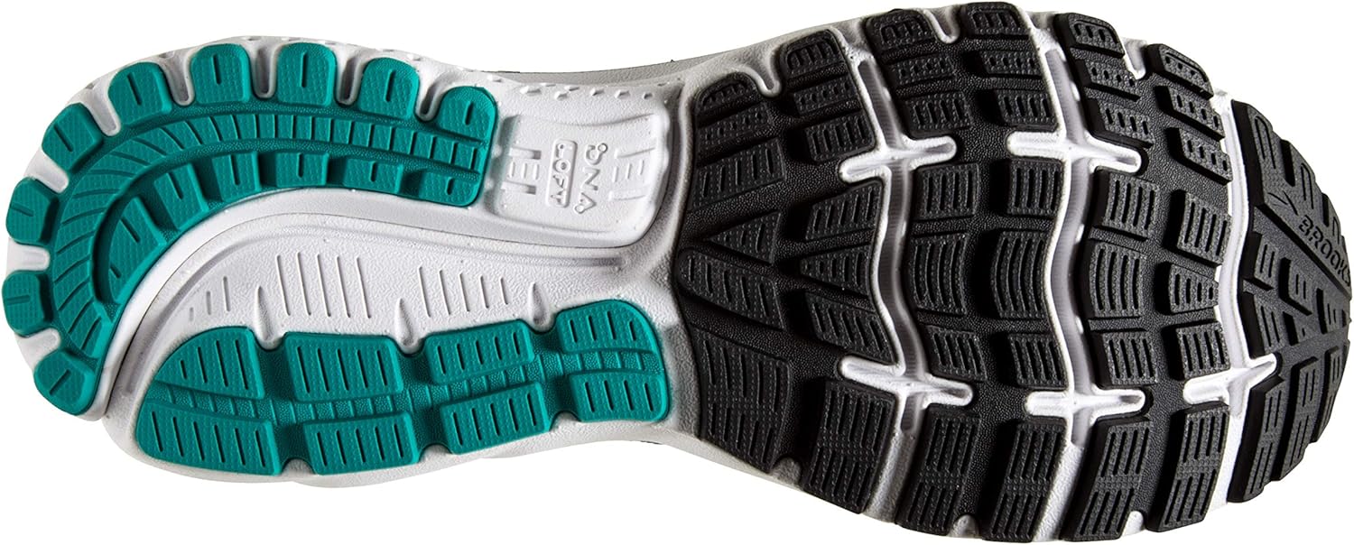 Brooks Mens Ghost 12 Running Shoe 10 Black/Lime/Blue Grass