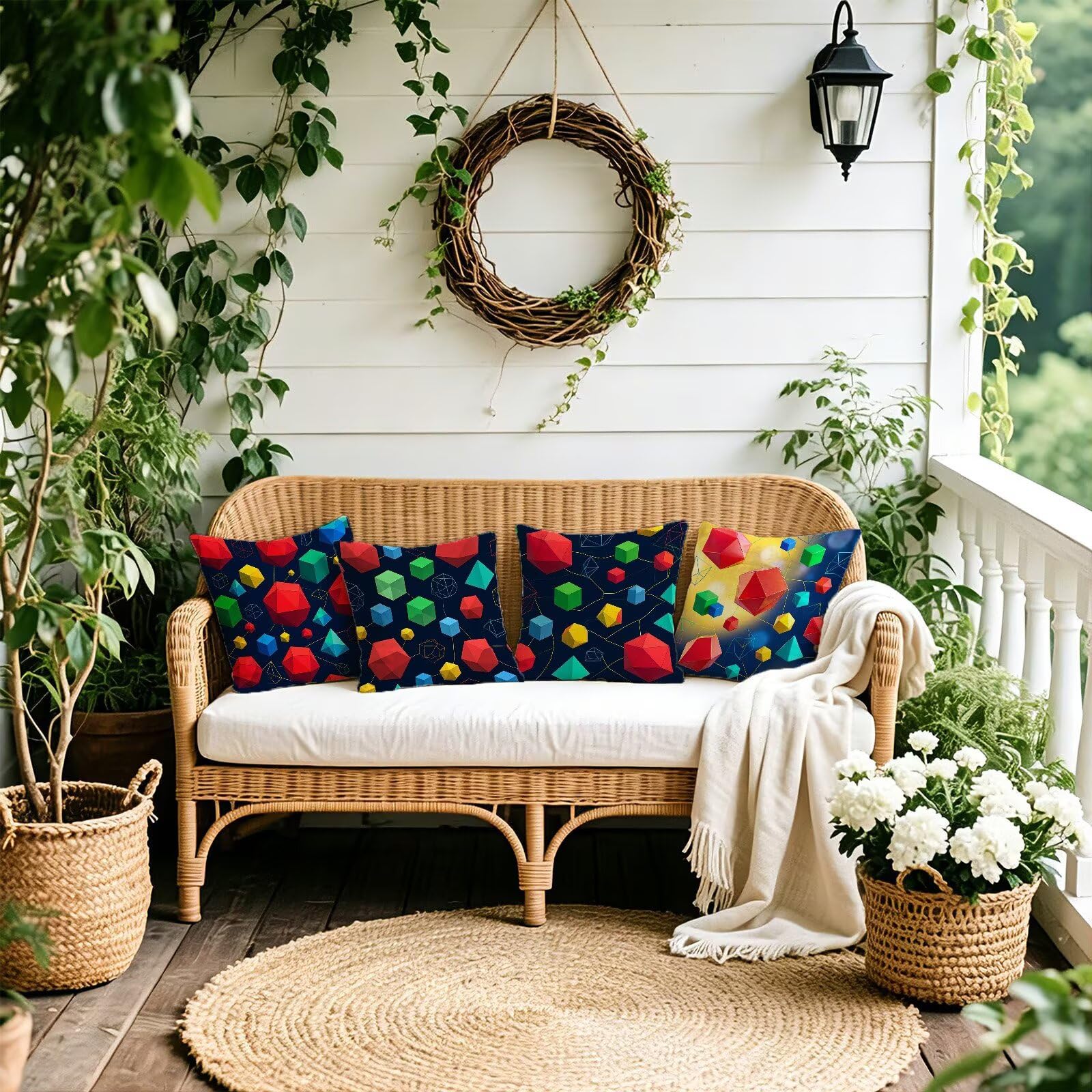 Poszewka na poduszkę dekoracyjna 65 x 65 cm czerwona poduszka outdoorowa