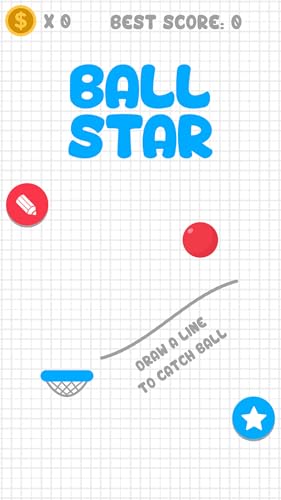 Ball Star Draw - Spill One Line Puzzle in Dunk Color Fire Glass