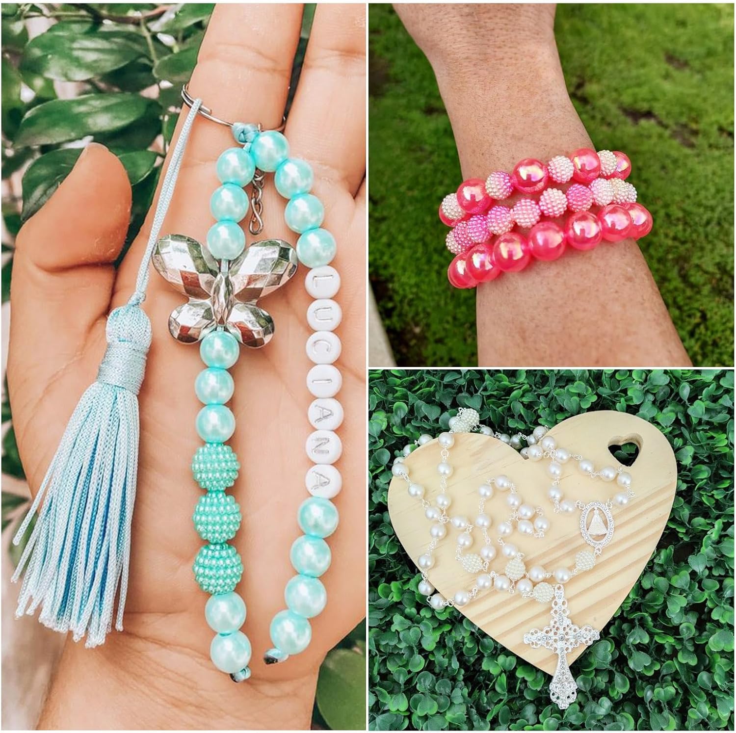 KISSITTY 150pcs 10mm Pearl Berry Beads Gradient Colorful Round Drilled Loose Spacer Beads 15 Color for DIY Jewelry Making Necklaces Earrings Bracelets Decorations Ornaments - Image 2