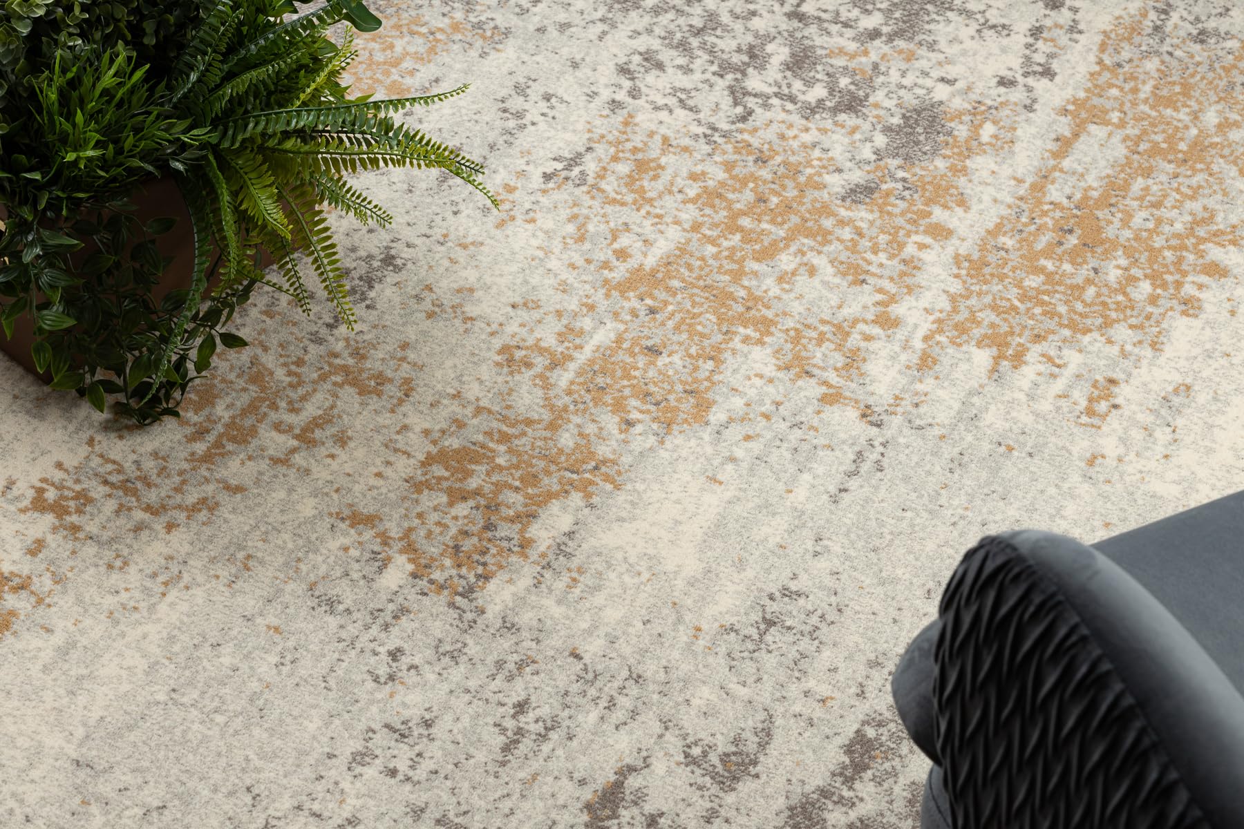 rugsx Wollteppich Abby 486.28.LA110 OSTA Kollektion, 100% Wolle, Vintage, modern beige/grau 80x160 cm