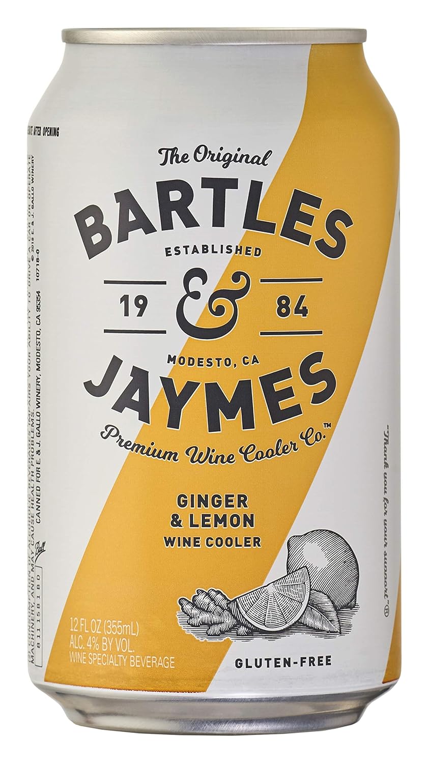 Bartles & Jaymes Ginger Lemon Wine Cooler 1 Single Serve, Can Not