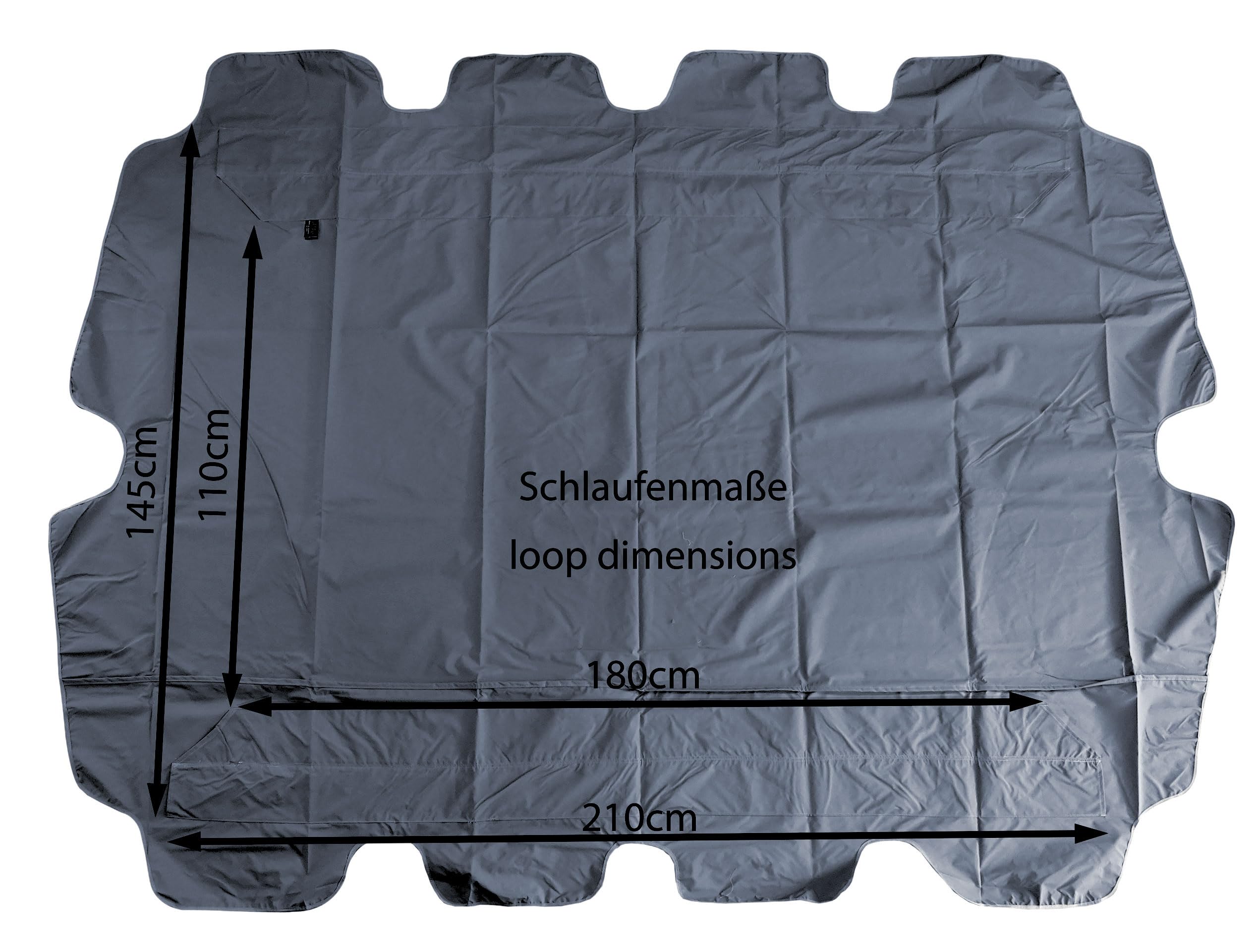 QUICK STAR Techo Columpio 210 x 145 cm Gris Impermeable | Funda Repuesto Balancin | Toldo de Reemplazo Universal UV 50 | Cubierta para Columpio de Jardín de 3 Plazas