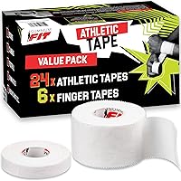 Vista 10 de Cinta deportiva blanca extremadamente resistente: 3 rollos + 1 cinta de dedo. Algodón fuerte, no deja residuos pegajosos y es fácil de quitar. Cinta