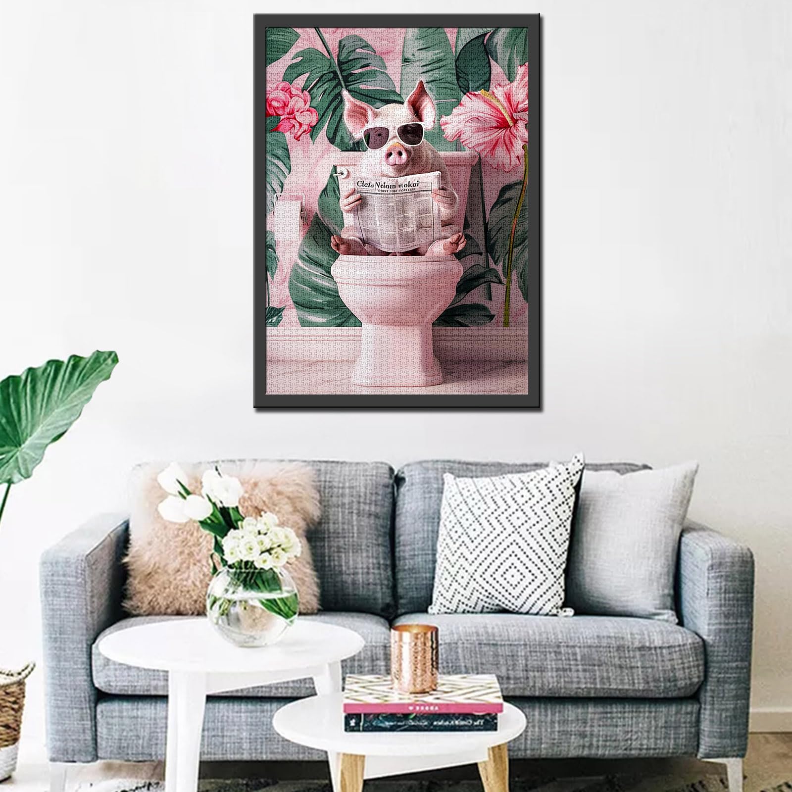 Tucocoo 1000 Pieces Jigsaw Puzzles for Adults Funny Pink Pig Puzzle Cute  Animal on Toilet Palm Leaf Art Puzzles for Challenging Family Activity Game  Colorful DIY Crafts Puzzle Wall Decor Gifts – BigaMart, image size:1600x1600