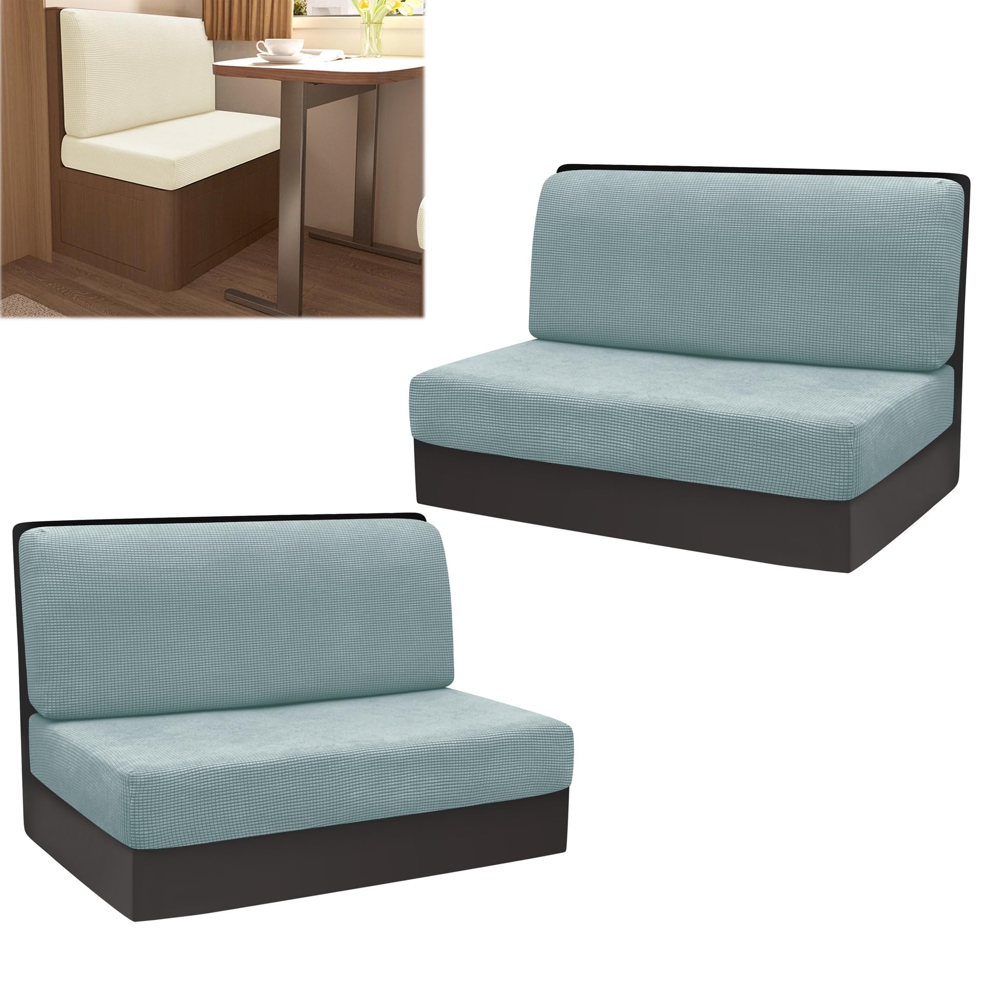 Fodere Per Cuscini Per Dinette Per Camper Ad Alta Elasticità 2 Set, Copridivano Per Divano Jacquard Coprischienale Per Divano A Due Posti All Inclusive Fodera Per Divano Per Camper Camper ( Color