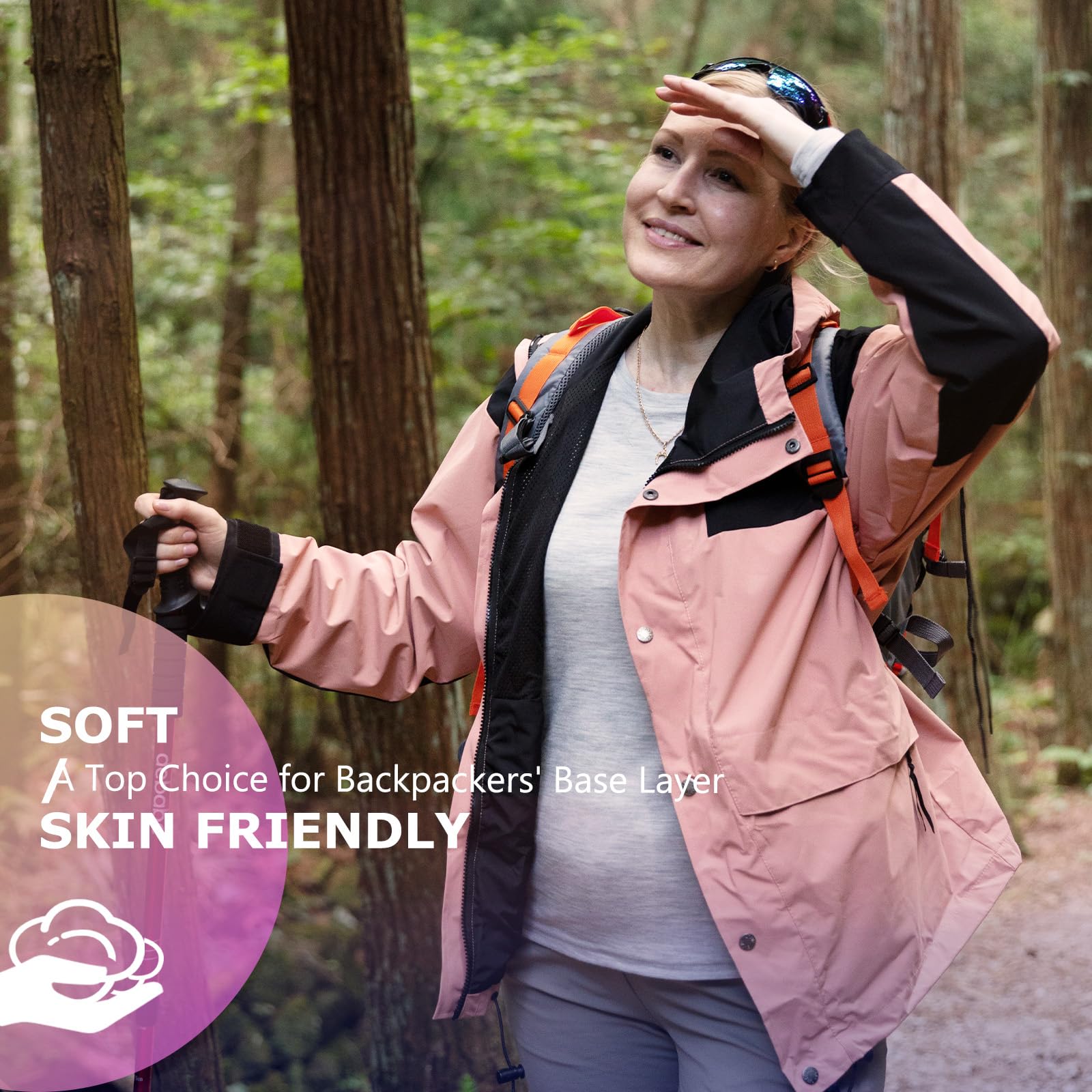 Merino Protect sous Vetement Laine Mérinos 100% pour Femme Lingerie Thermique Vêtement Intime Doux Idéale pour Randonnée Ski