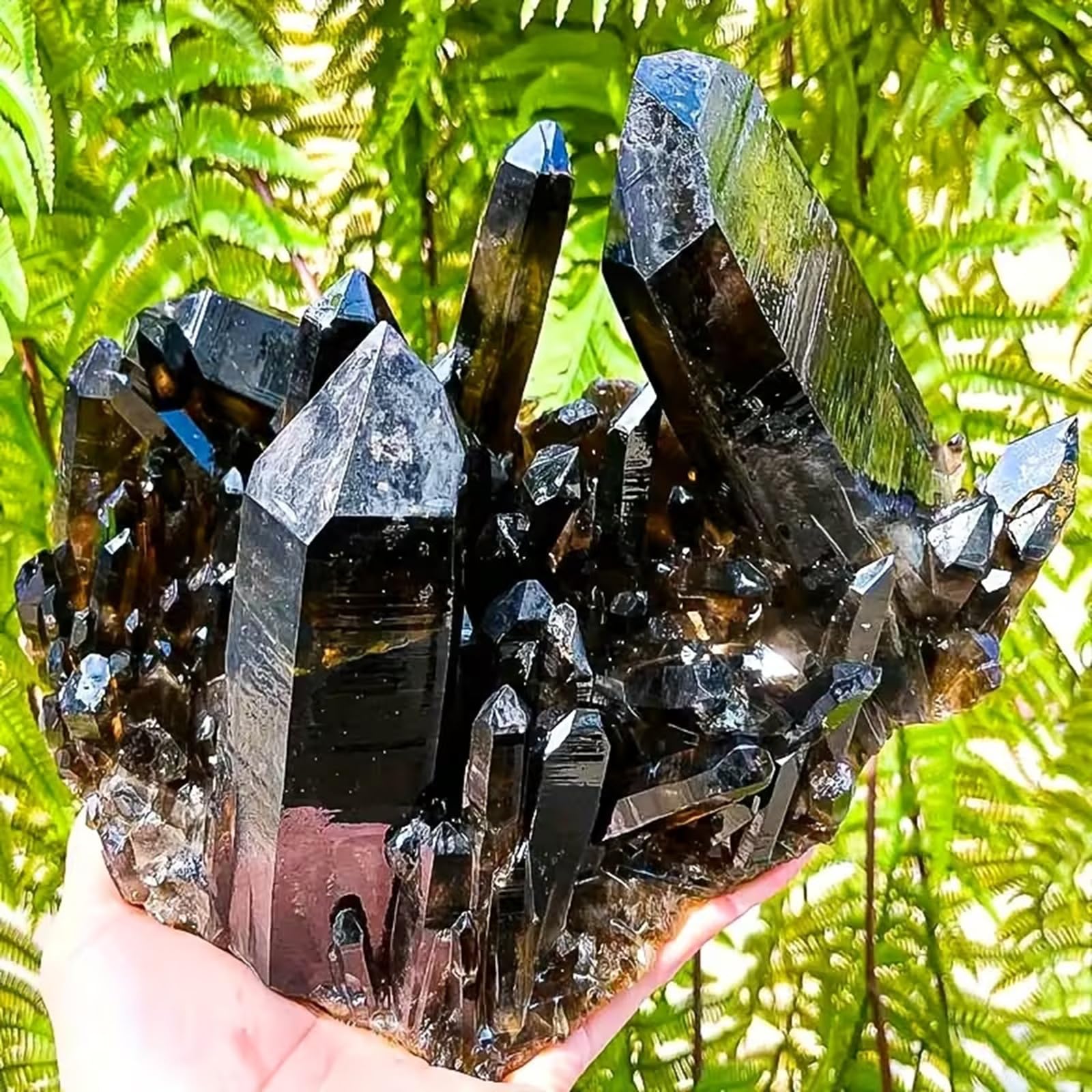 Aggregato di cristalli irregolari di quarzo fumé naturale, pietre preziose | Pietra grezza di cristallo, guarigione, stregoneria, ornamenti decorativi per la casa, esemplari di cristalli