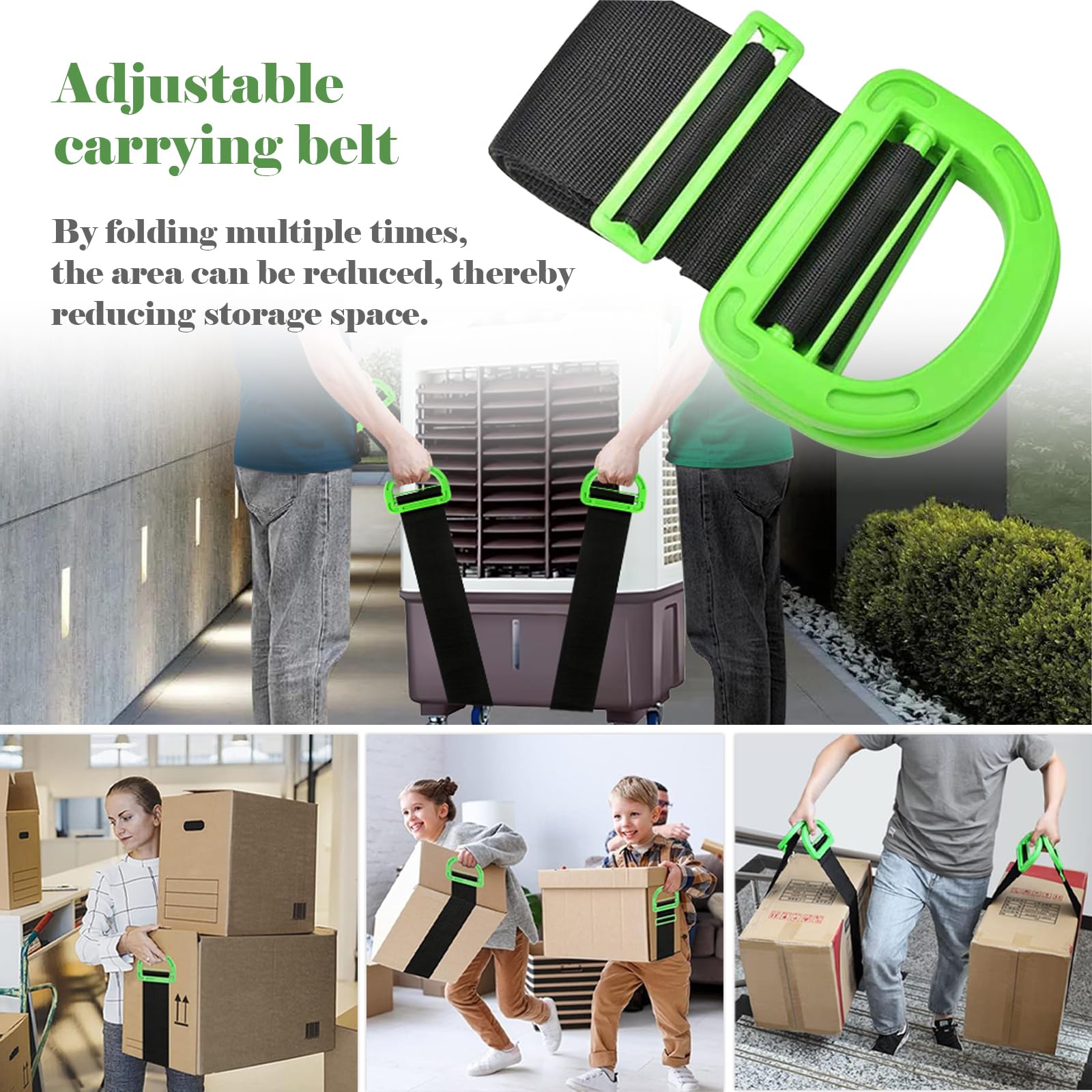 2 Piezas Correas para Mover, Correas de Elevación Ajustables, con 1 Pares de Guantes, 600 Libras Objetos Pesados, Correas de Transporte para Mudanza para Mover Muebles, Electrodomésticos