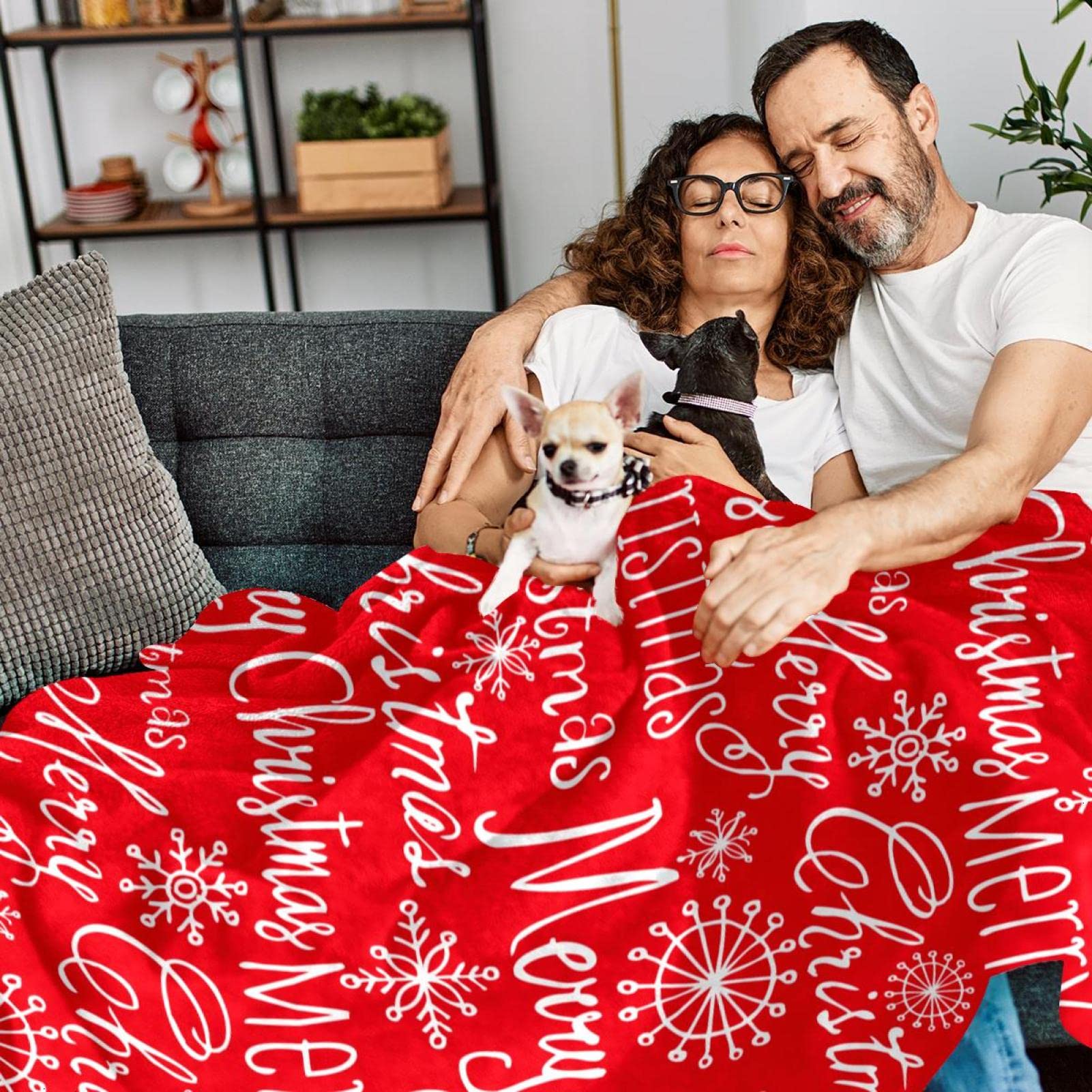 Coperta di tiro del pile del modello di Natale per il divano leggero della peluche sfoc