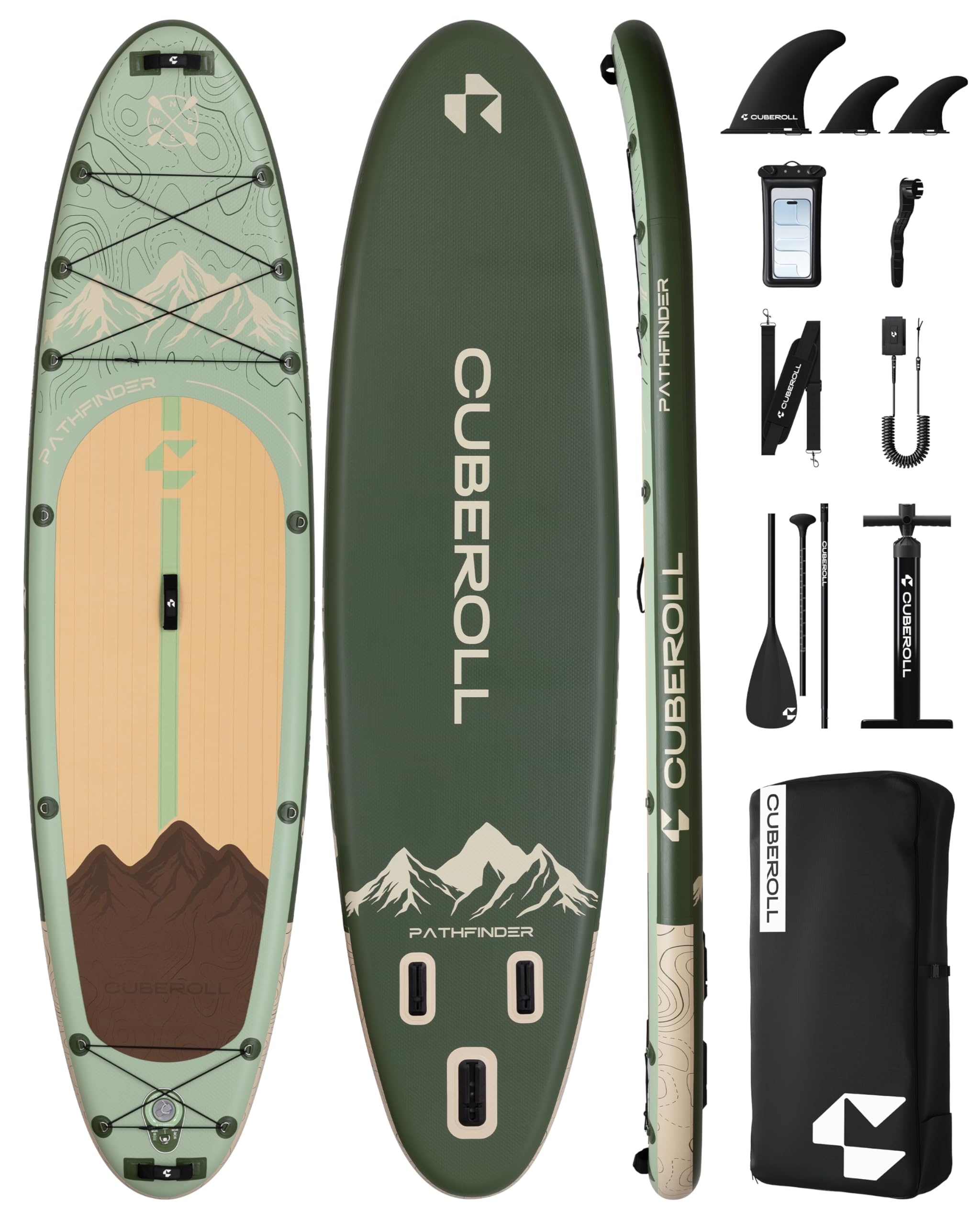 Photo 1 of 11'6" Extra Wide Inflatable Paddle Board, 450lb Capacity Stable Floating Sanctuary for 2-3 People, Non-Slip Wide Deck SUP for Fishing & Yoga, 15 D-Rings & Dual Bungee for Gear, 3-Fin System