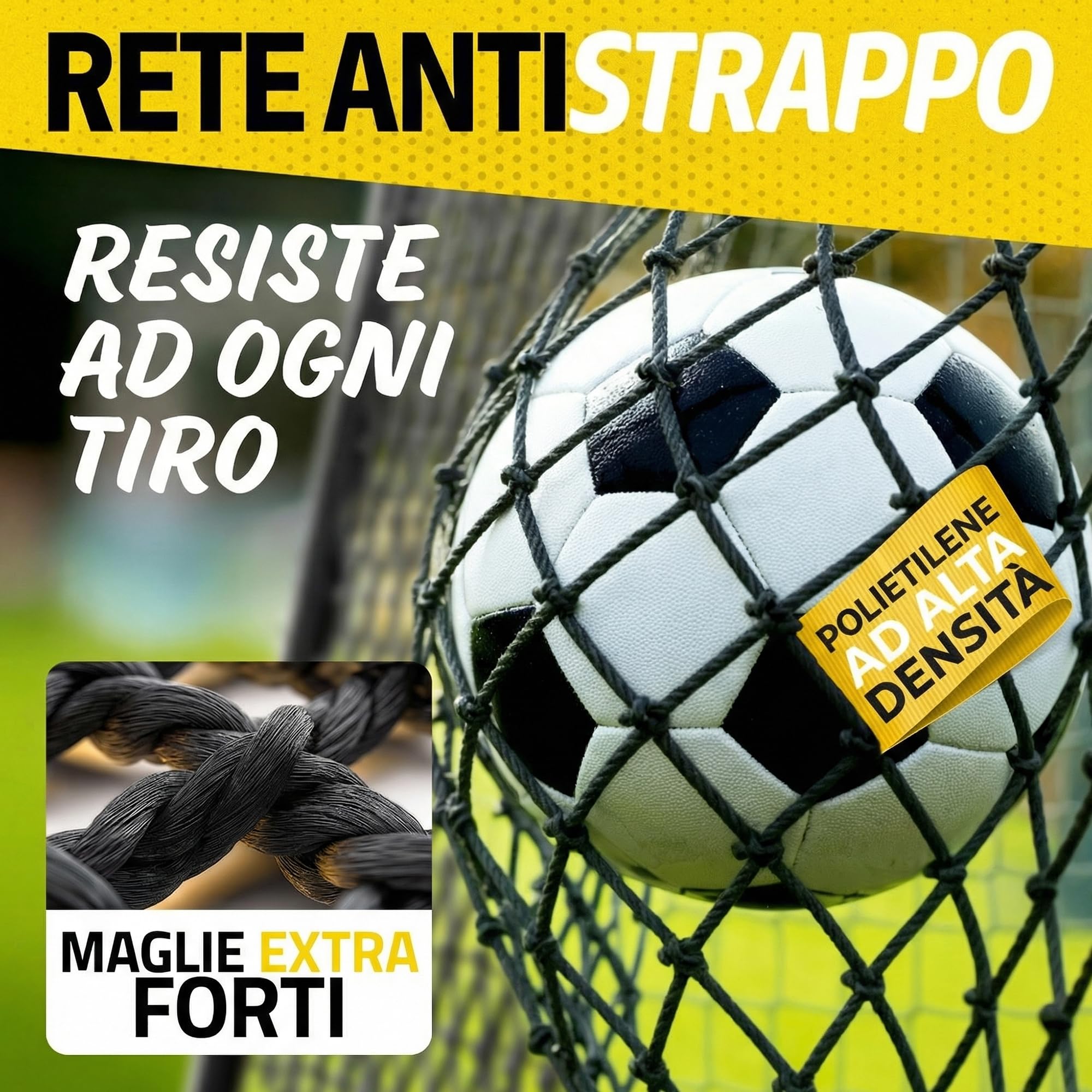 Racetex Porta Calcio Professionale con Imbottitura per Bambini e Adulti - Grandi Porte da Calcio con Picchetti