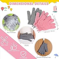 Vista 3 de Juego de 4 paños exfoliantes para la espalda, 2 toallas exfoliantes de nailon para la espalda, 2 pares de guantes de ducha para mujeres y hombres
