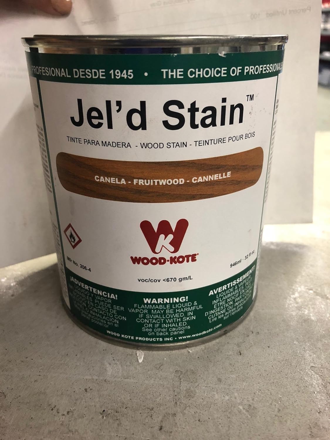 WOOD KOTE PRODUCTS INC 2064 QT FRUITWOOD JEL FT. D STAIN 2064 Home Decor Products