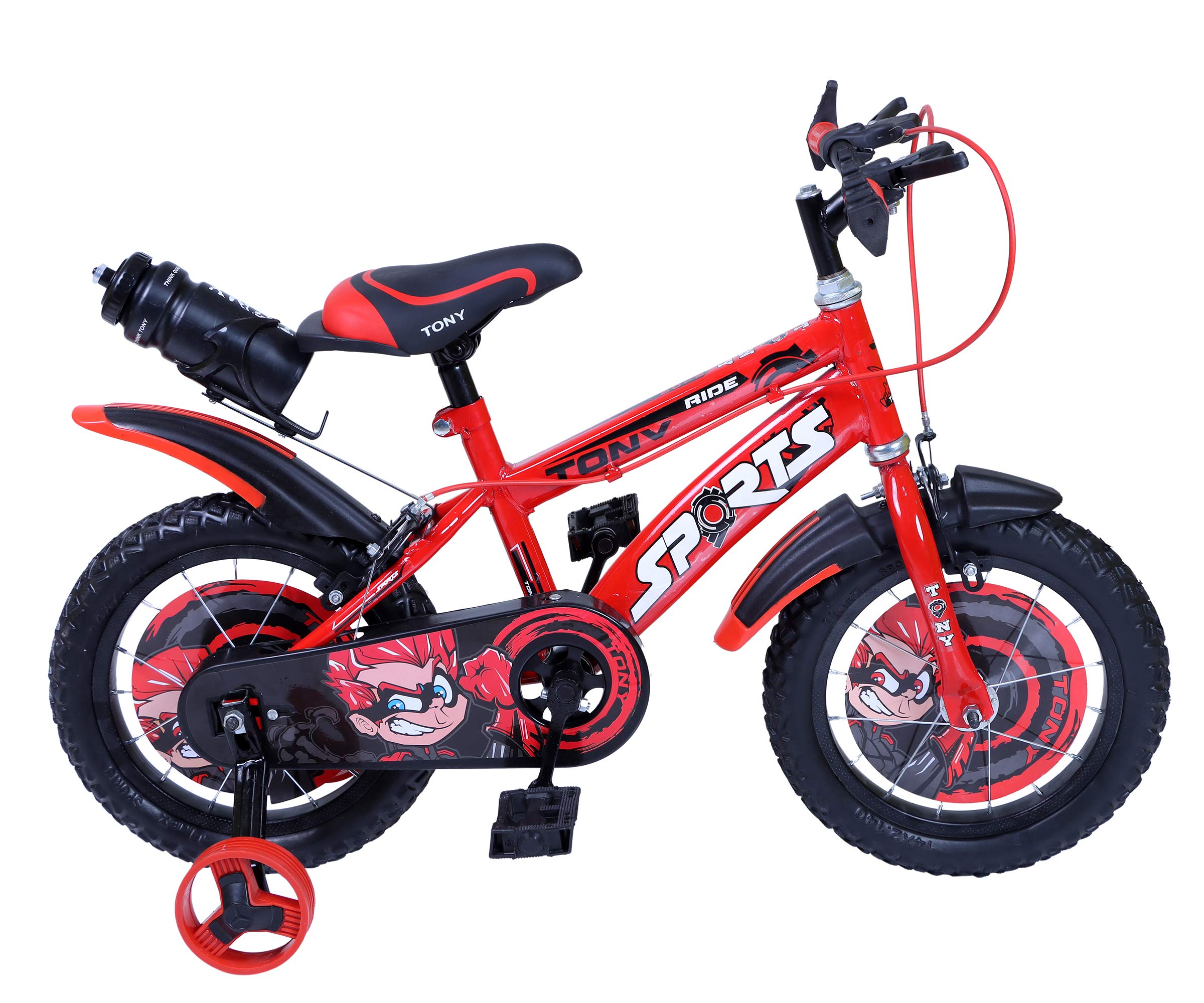 RAW BICYCLES Sports BMX Single Speed 14T inches Bicycle/Cycle for Kids 3 to 5 Years Boys & Girls with Training Side Wheels Red (B091156LCK) Amazon Price History, Amazon Price Tracker