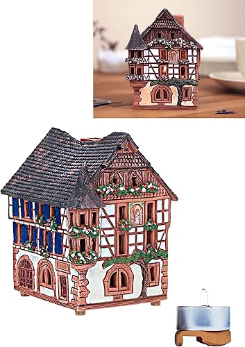 Miniatura 1 de Réplica de casa en miniatura de cerámica de la casa original Kaysersberg, Alsacia, Francia, portavelas de luz de té, decoración del hogar, hecha a