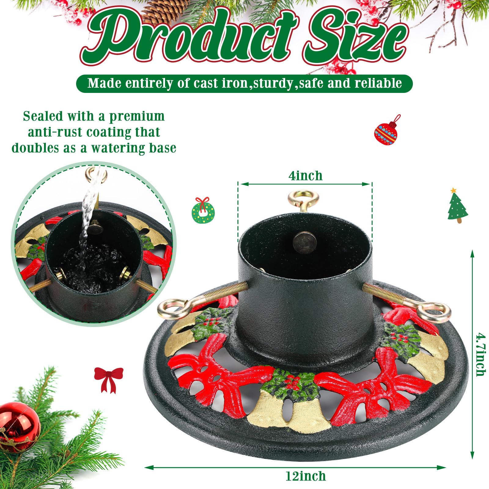 FLY HAWK Support D'arbre De Noël Réglable Pour De Vrais