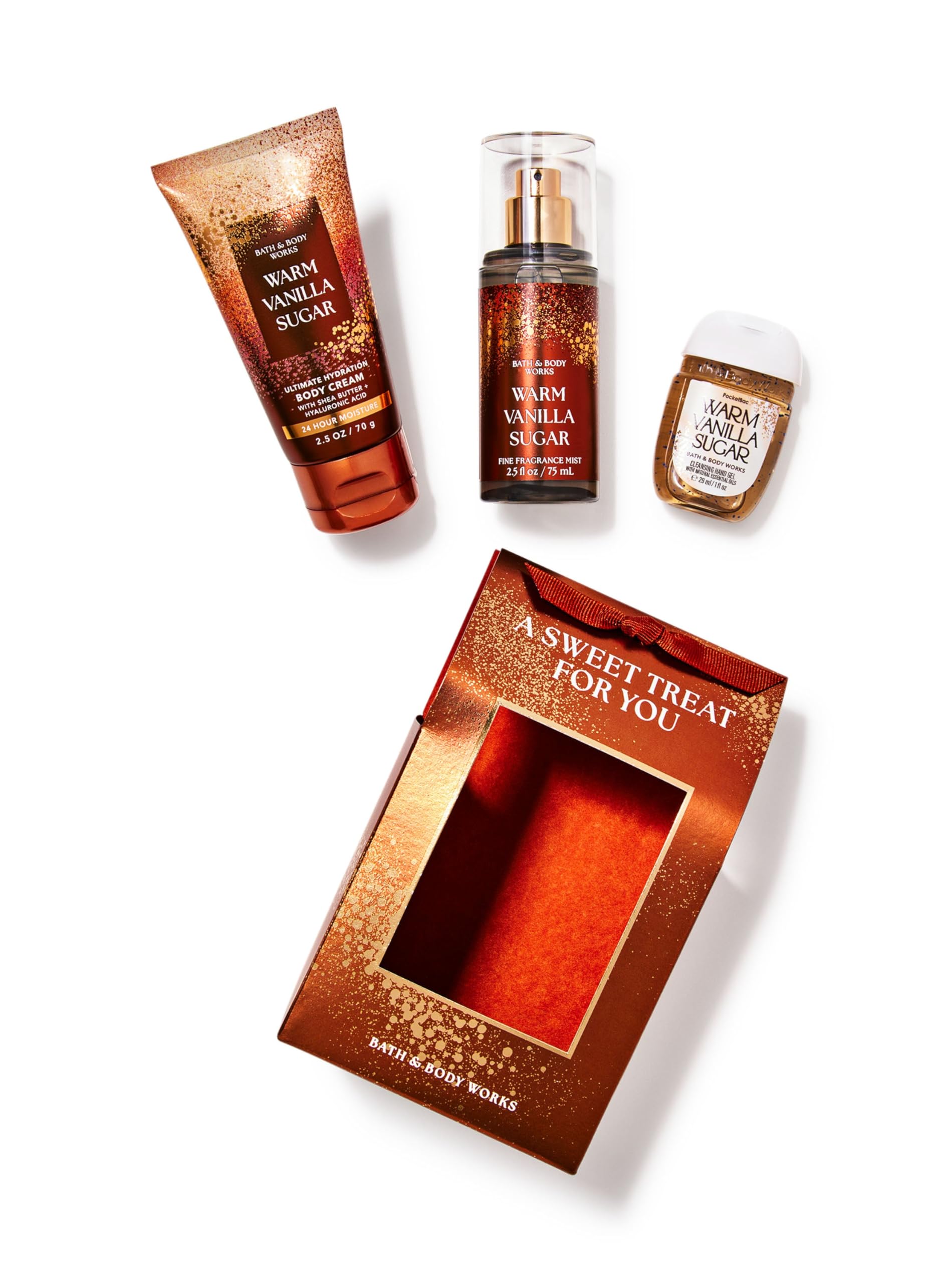 Bath & Body Works Warm Vanilla Sugar Gift Set | Body Care sets - Bath Sets | For Men and Women | Kit for Birthday ,Anniversary & All Special Occasions | Premium Gift Packaging | Luxury Giftsets - Set of 3