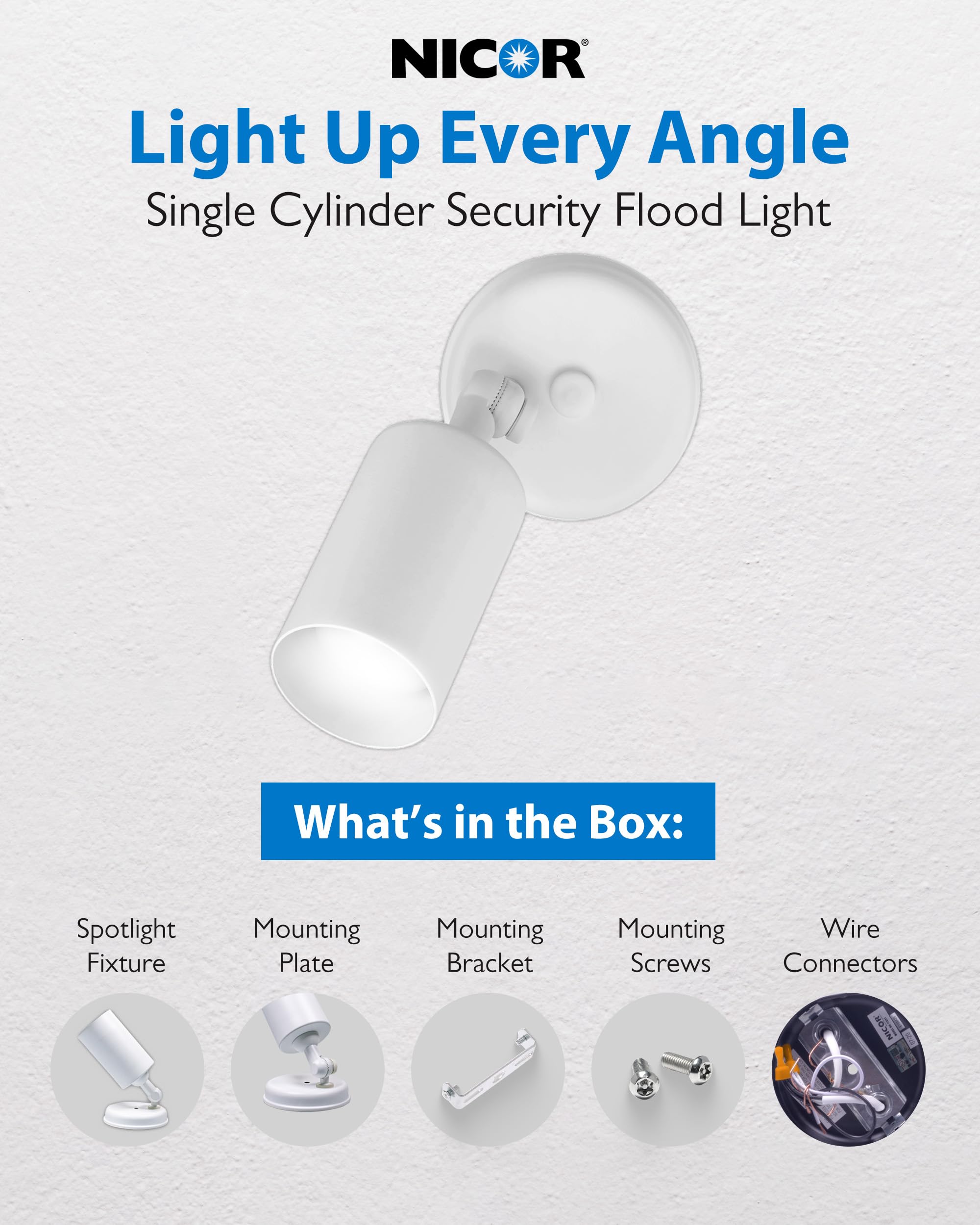 Nicor Lighting - Lámpara de bala ajustable