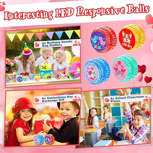 Miniatura 3 de 36 piezas de Yo Yo con luz LED de San Valentín a granel para principiantes rodamientos de bolas juguetes para el día de San Valentín regalos para