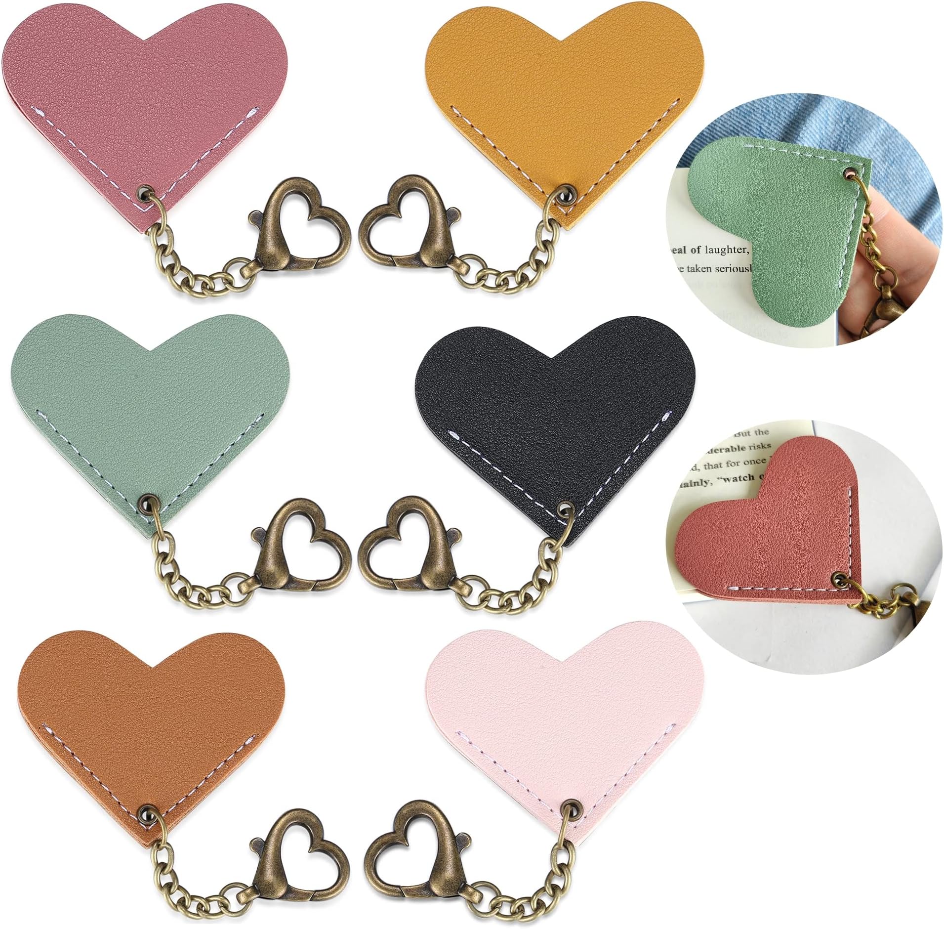 Full Grain Leather Bookmarks, Initial Personalized