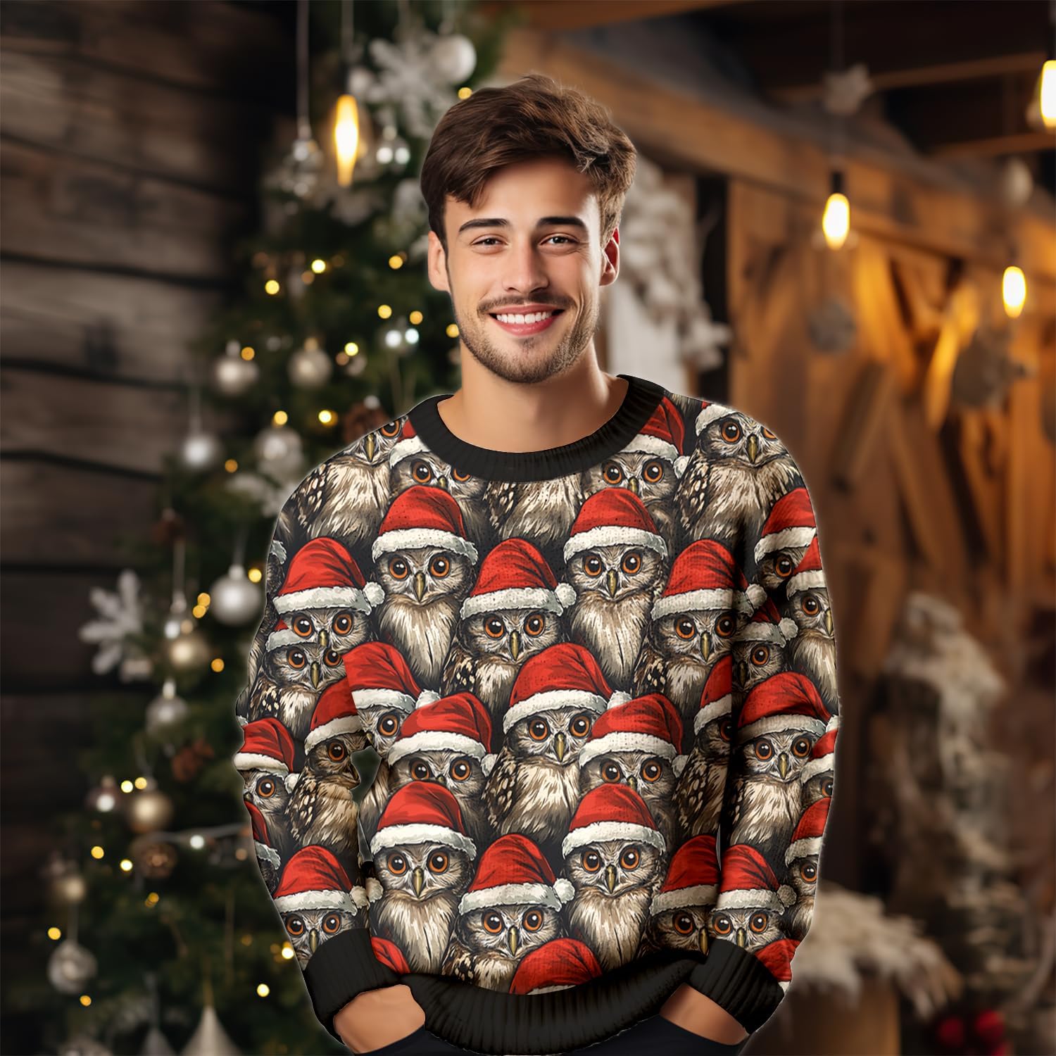 Animal Ugly Christmas Sweatshirt, 3D Xmas Men Women Crewneck Pullover Hoodies Long Sleeve Sweater Shirt Set 24 - Image 3
