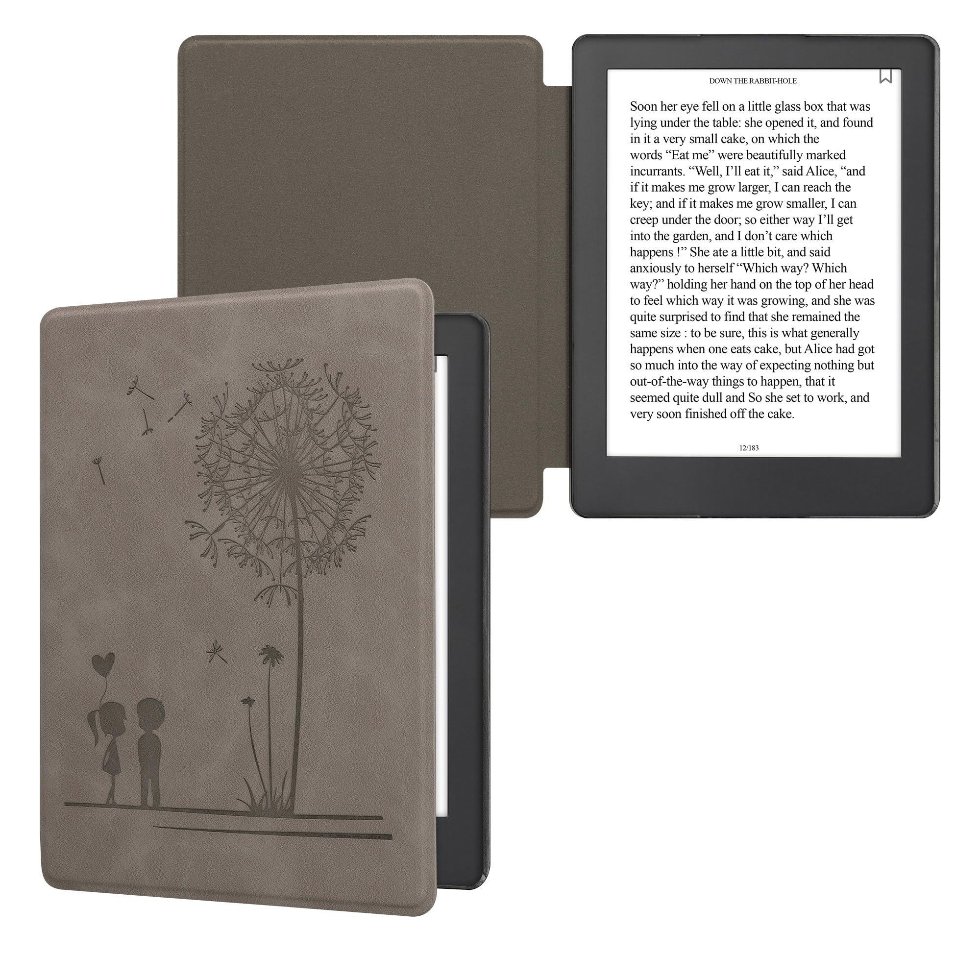kwmobileÉtui Compatible avec Kobo Aura H2O Edition 2 Coque - Étui à Rabat magnétique tabletteeReader Similicuir - Gris - 5