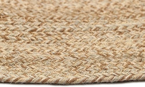 Miniatura 3 de Alfombra redonda para sala de estar, interiorexterior, 8 pies, color beige, colección clásica de granja, fácil de limpiar, resistente al aguamanchas