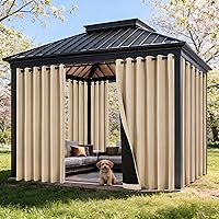 Vista 19 de NICETOWN - 2 paneles de cortinas para exteriores impermeables extra largas de 108 pulgadas para patio, a prueba de viento, ojales en la parte