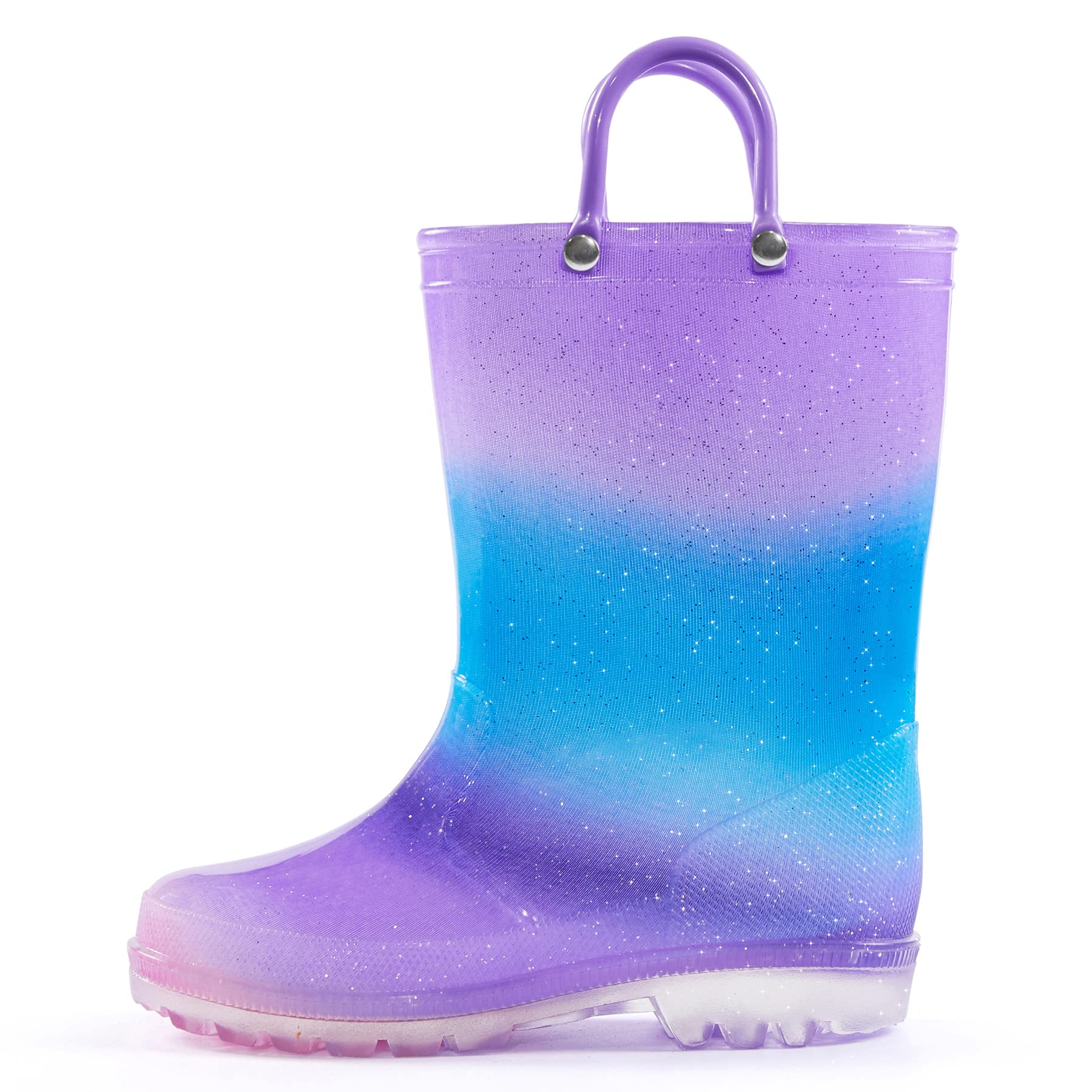 K KomFormeKids Rain Boots Waterproof Printed Rubber boots with Handles