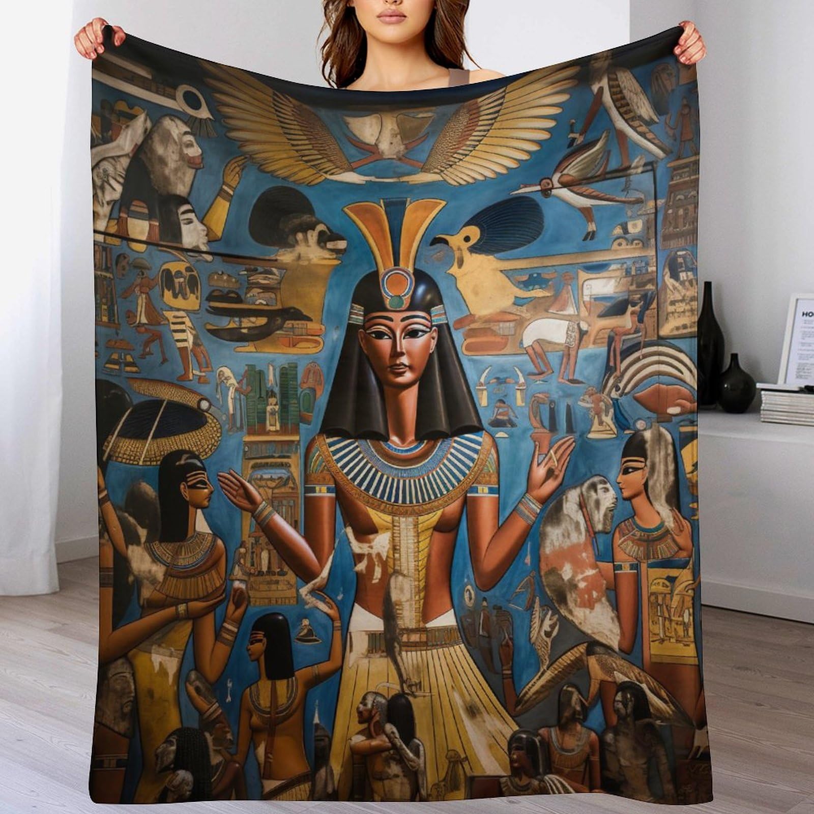 Couverture mythologie égyptienne douce polaire chaude lit canapé