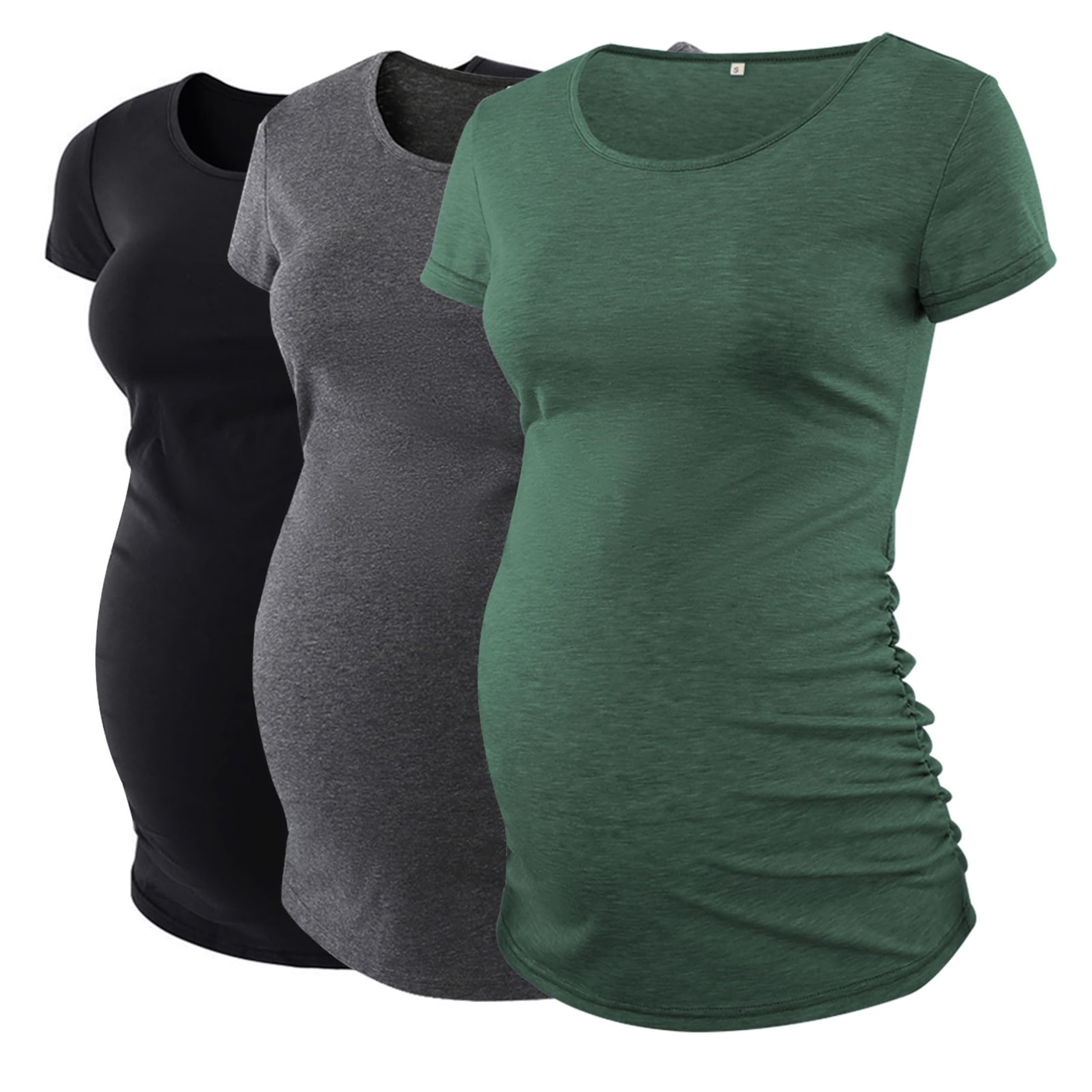 3 Pcs Umstandsshirt Kurzarm Umstandsmode T Shirt Einfarbig Umstandsmode Kleidung