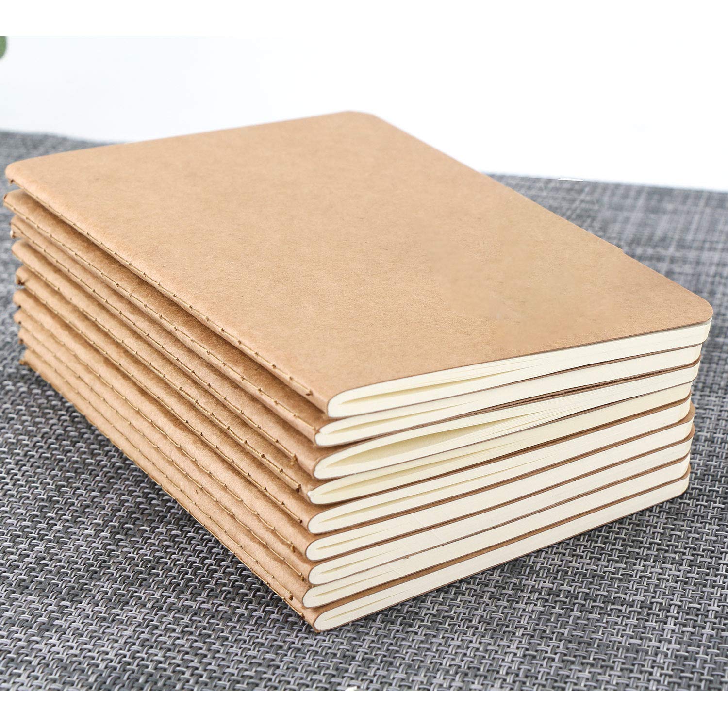 EUSOAR Kraft-Notizbuch, unliniert, A6, 9,9 x 14 cm, blanko, unliniert, blanko, Reisetagebuch, Notizblock-Set, Bulk, Studenten, Büro, Schreibtagebuch, Notizbücher, Papier
