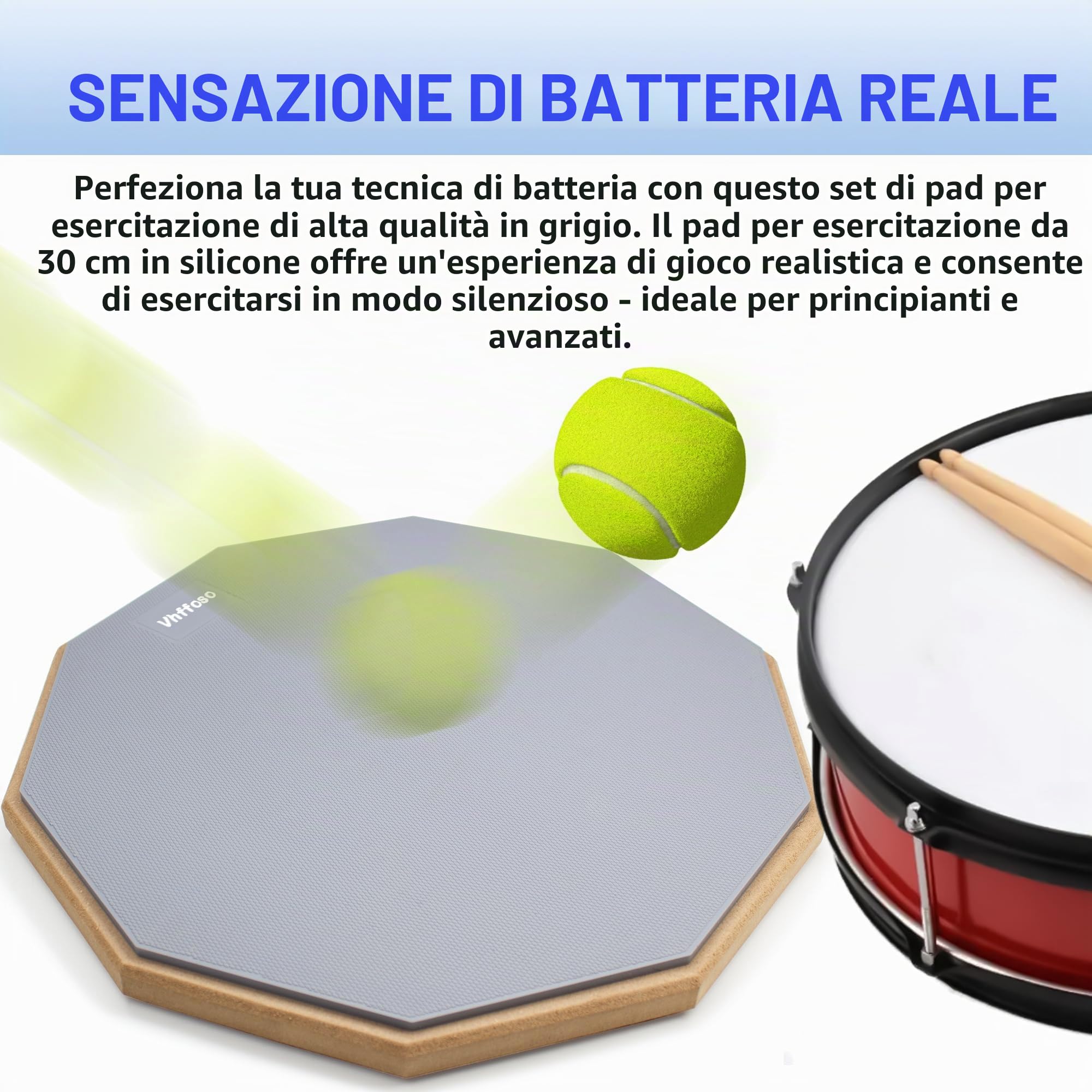 Set di cuscinetti per esercizi, 12 pollici, 50-80 cm, regolabile, con supporto e custodia, colore: grigio