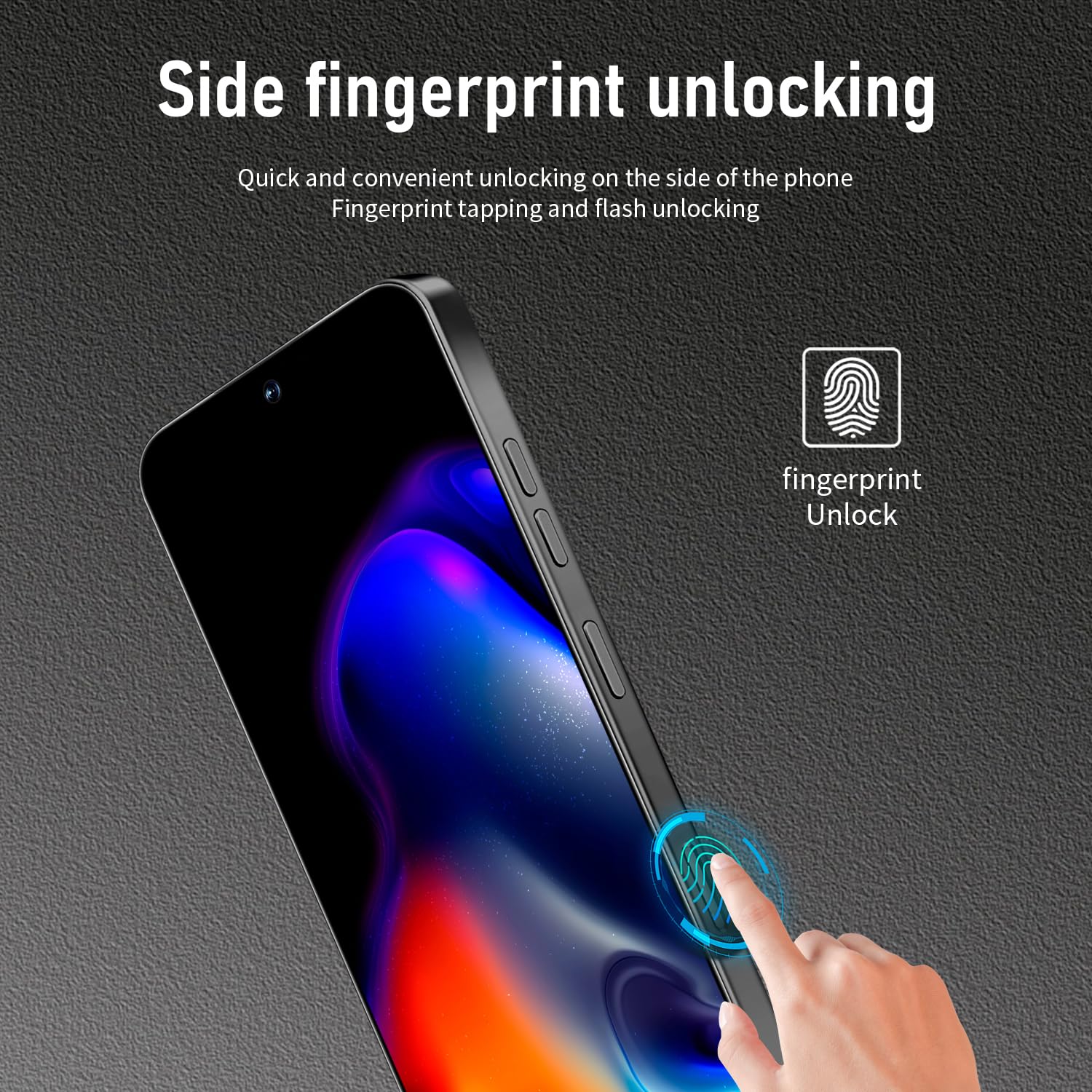 16PROMA X 12GB+512GB 6.99" HD Screen Smartphone Unlocked Cell Phone,Battery 7000mAh Unlocked The Phone, Android 14 Fingerprint Button Unlock/Photos/Face ID/Dual SIM/5G/GPS (Black, 12+512)