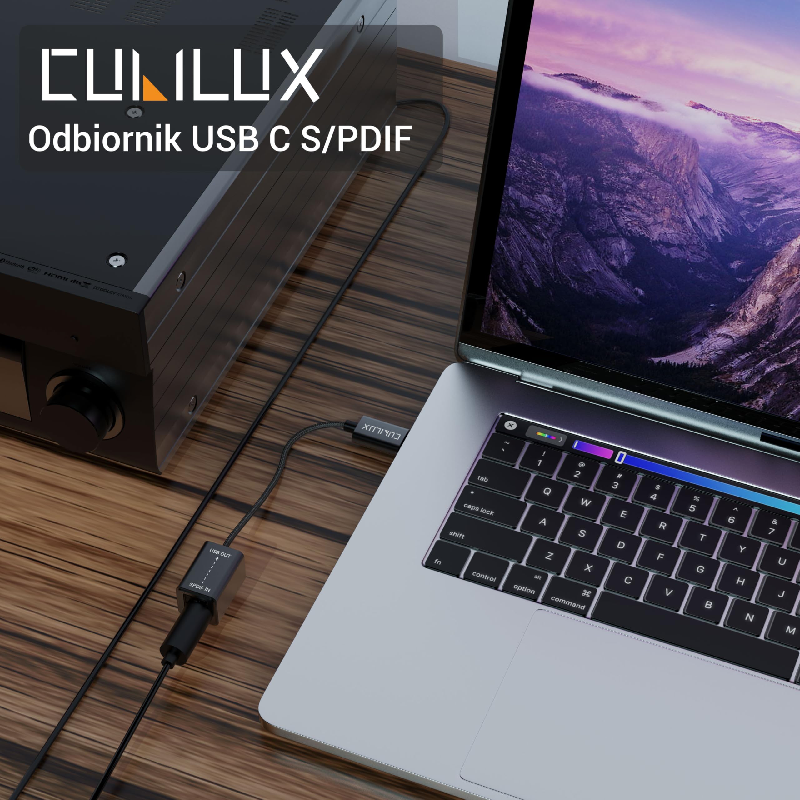 Cubilux Odbiornik USB C SPDIF do nagrywania [TYLKO do sygnału stereo] Optyczny adapter wejścia/wejście typu C, odbiornik TOSLINK do Android,iPhone 15,iPad,MacBook,Samsung,Google Pixel