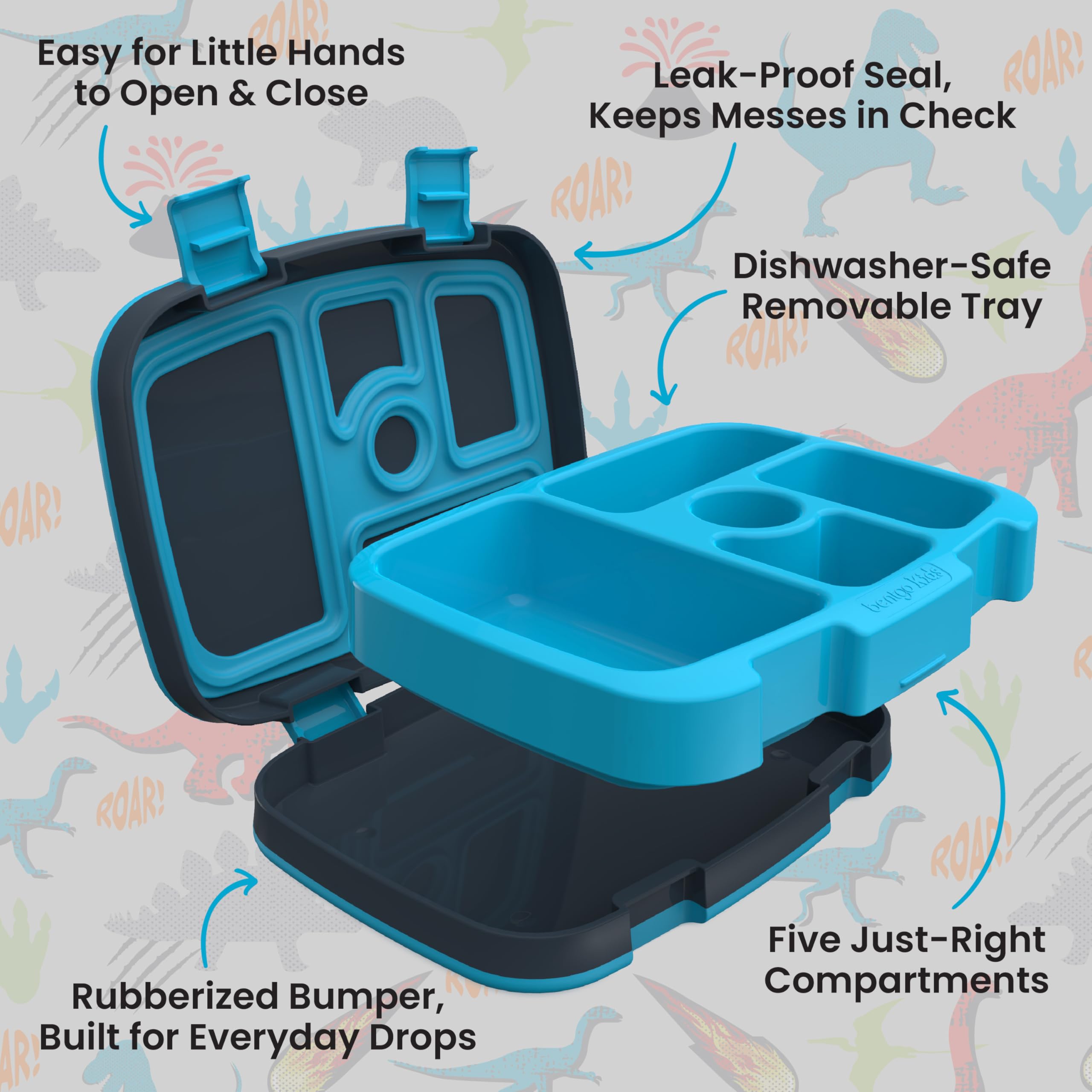 Leak-Proof 5-Compartment Bento-Style Kids Lunch Box W61630