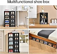 Vista 7 de 12 Pack Large Shoe Storage Box, Clear Shoe Storage Organizer with Magnetic Door, Stackable,Shoe Containers For Display Sneakers, Easy Assembly, Fit