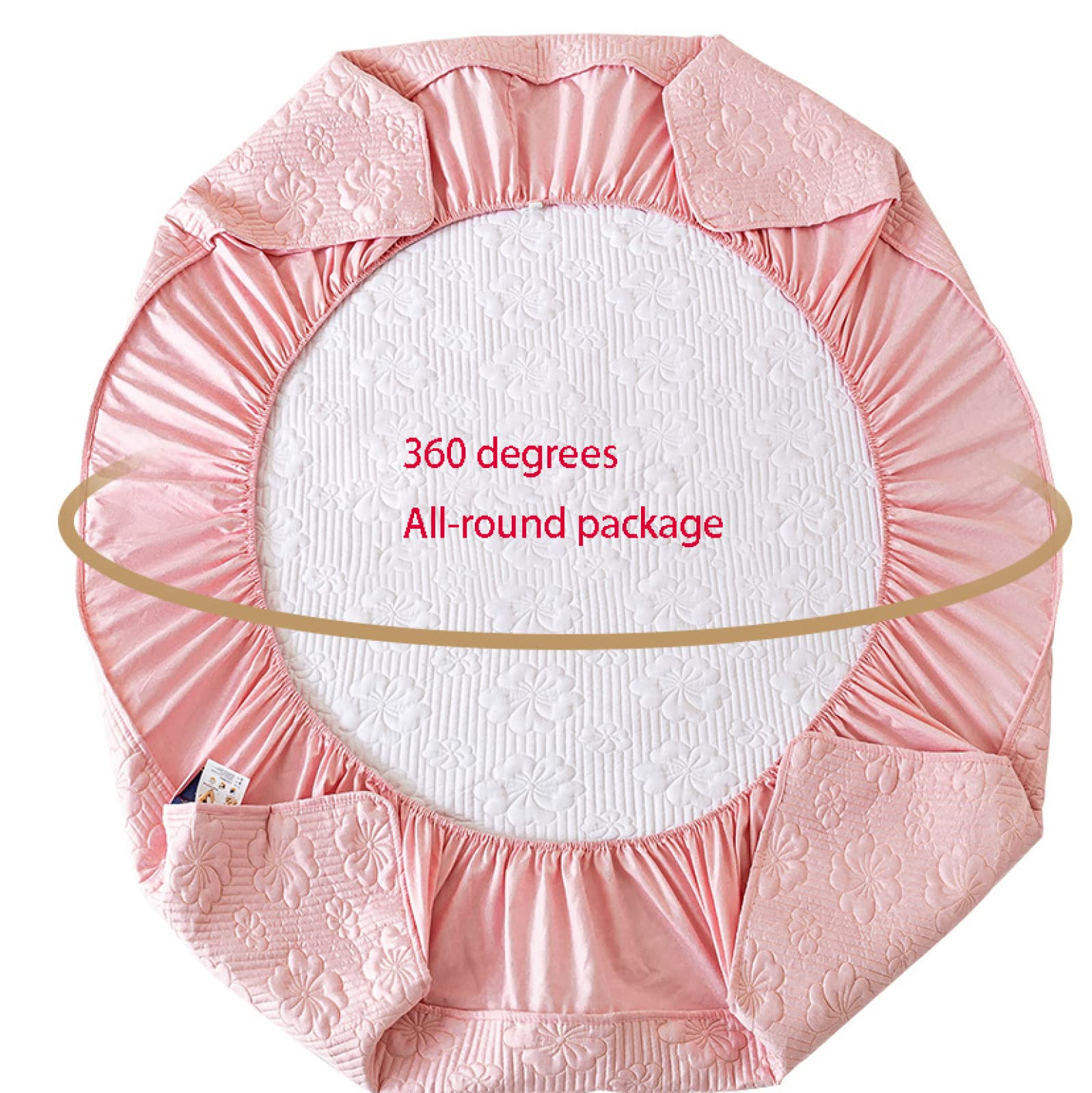 Colchón suave y cómodo, sábanas de cama de matrimonio acolchadas de fibra cepillada agradable a la piel, colcha con estampado de color sólido, se adapta a colchones de 30 cm de profundidad, color