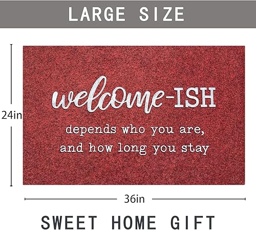 Miniatura 3 de Tapete de bienvenida grande de perfil bajo para puerta delantera, tapete de goma antideslizante, absorbente, resistente a la suciedad, para entrada,
