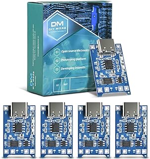 diymore 5pcs TP4056 Type-C USB 5V 1A Battery Charger Module Charging Board with Dual Protection Functions