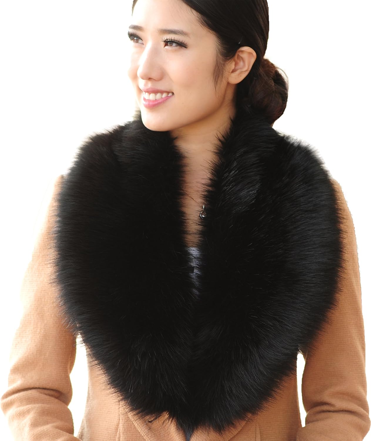 Women's Faux Fur Collar Wrap Scarf Big Neck warmer
