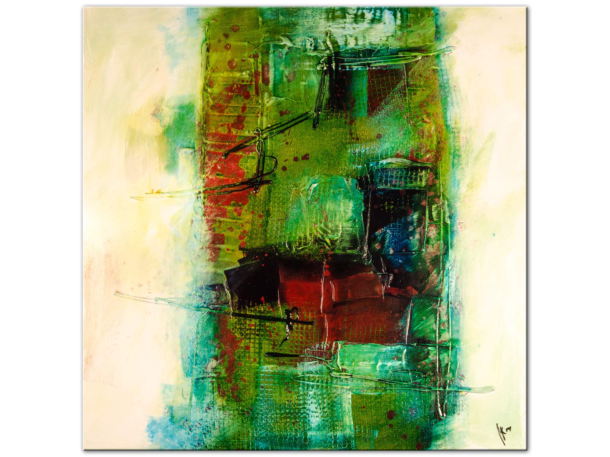 DECLINA, Decorazione da Parete, Quadro Decorativo per la casa, Quadro Decorativo da Parete per Soggiorno, Tela Quadrata, Design Astratto, 30 x 30 cm, Canvas, 80x80 cm