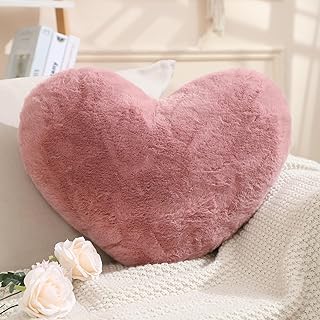 EastTree Heart Pillows, Bean Paste Pink Heart Shaped Pillows, Ultra Soft...