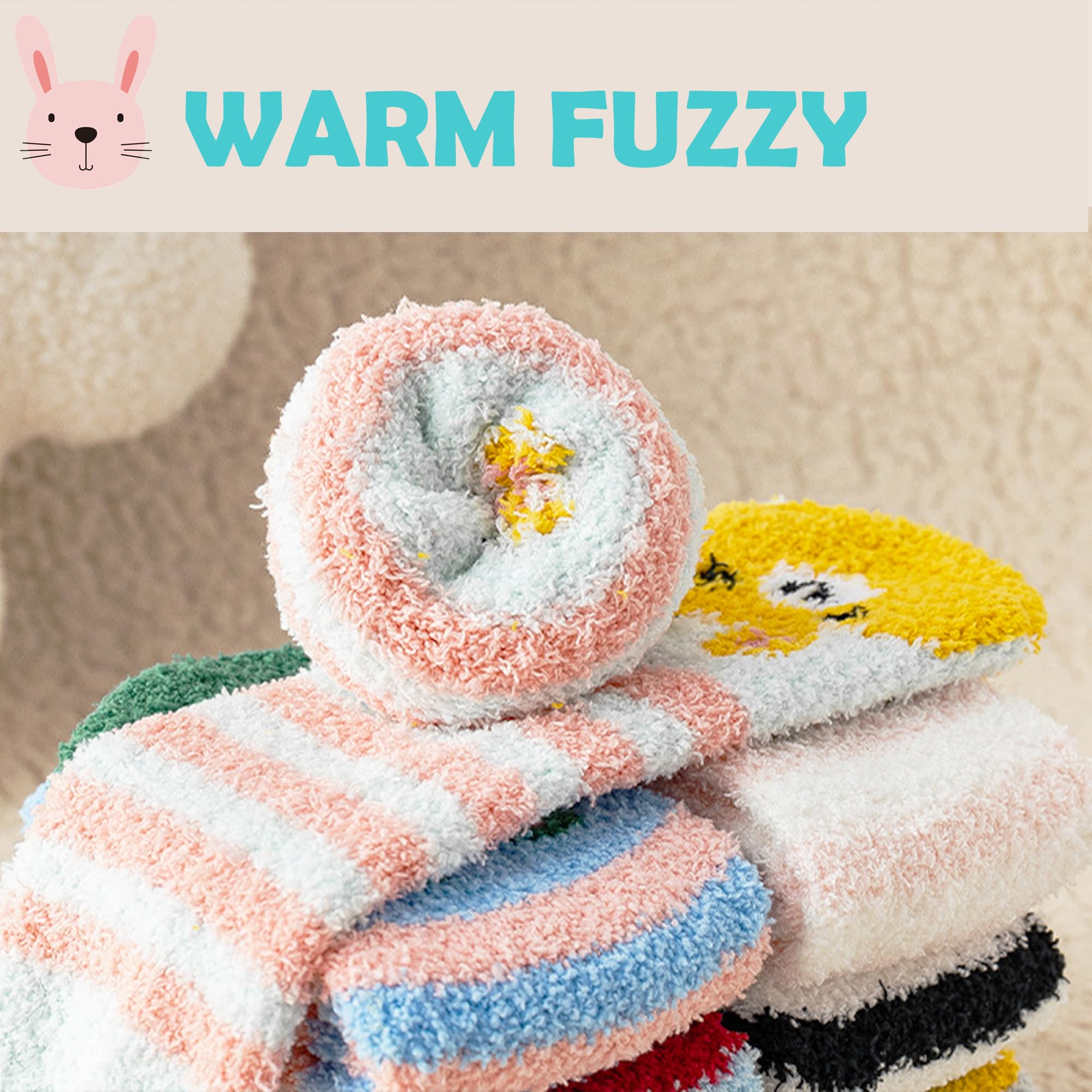 SISOSOCK Fuzzy Socks for Women Cute Cat Paw 5 Pairs Winter Fluffy Cozy Plush Slipper Socks With Gift Box for Women Girls Gifts