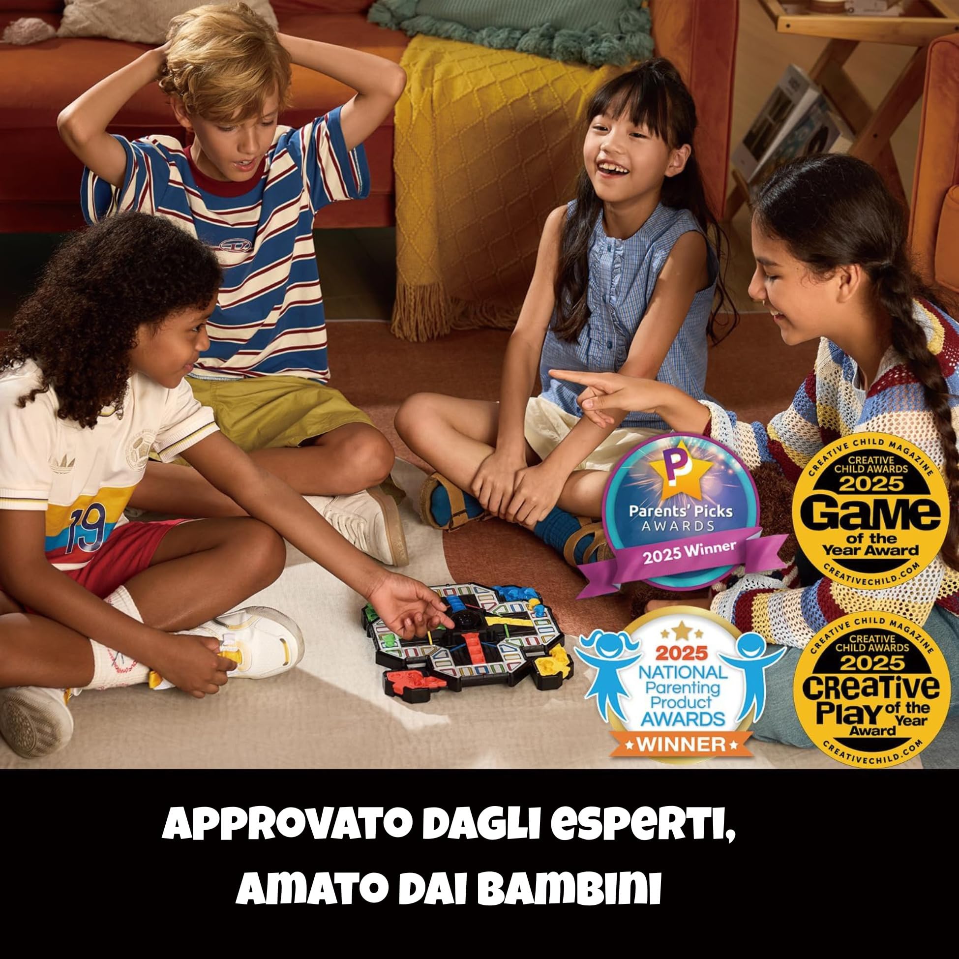 Giiker Super Ludo - Toppa elettronica automatica con dadi digitali e indicatori LED per 2-4 giocatori, gioco da tavolo per famiglia con modalità IA integrata, giochi per viaggi, regali per bambini 6