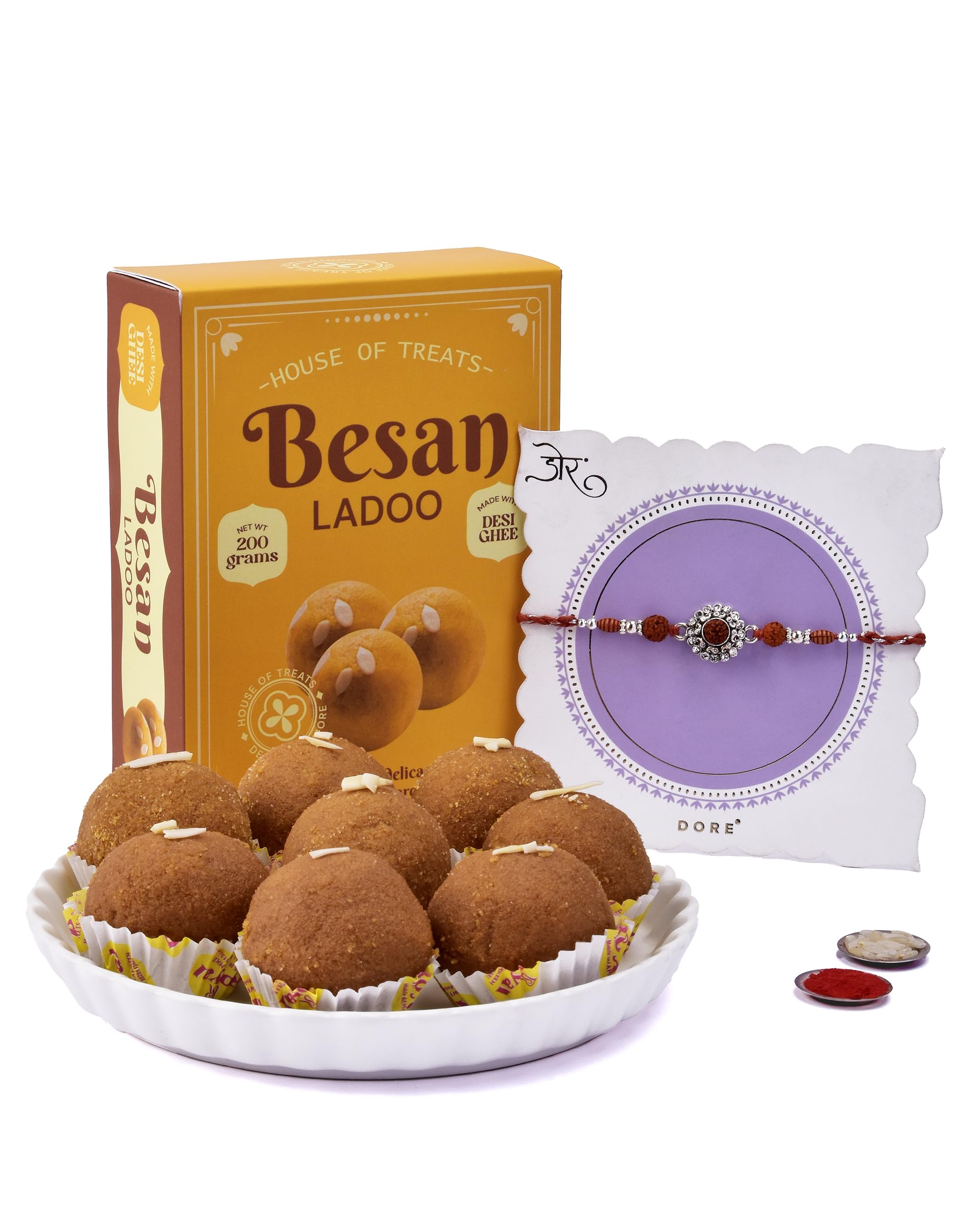 House Of Treats® Rakhi With Sweets Gift Pack Rakhi For Brother Besan Ladoo Rakhi With Sweets Rakhi For Brother With Sweet Box Rakhi For Brother With Sweets Rudraksha Rakhi (B0D96921XQ) Amazon Price History, Amazon Price Tracker