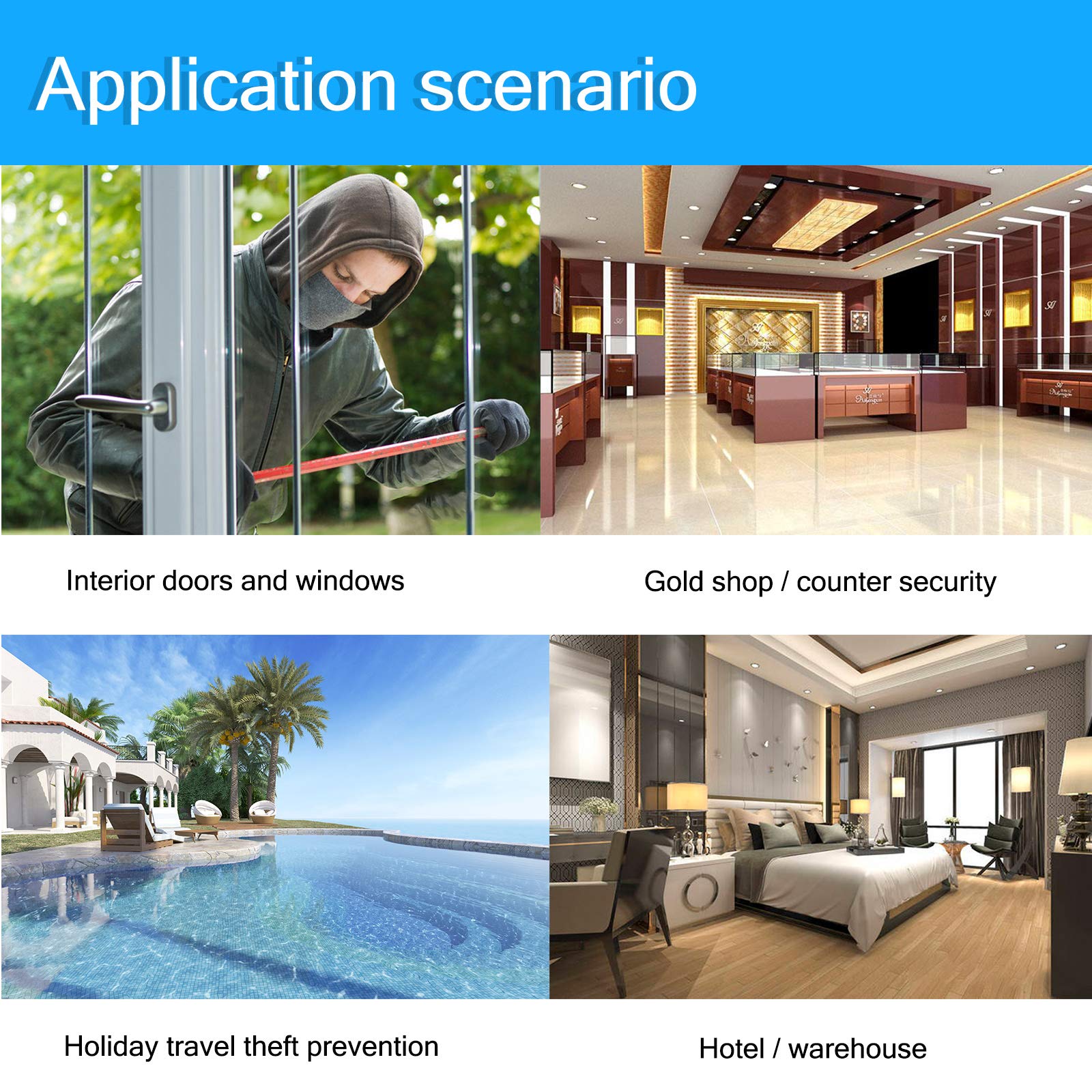 Multi Function Wireless Door Magnetic Contact Lora Sensors Door Security Alarm